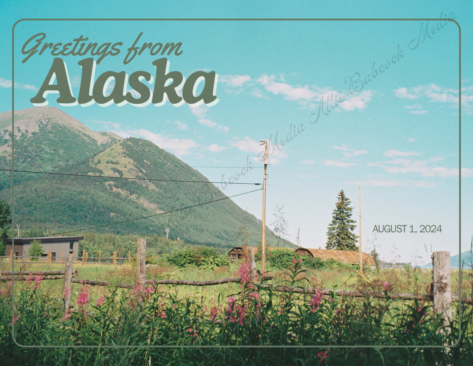 Vintage Alaska Wedding Postcard Save the Date Template 1