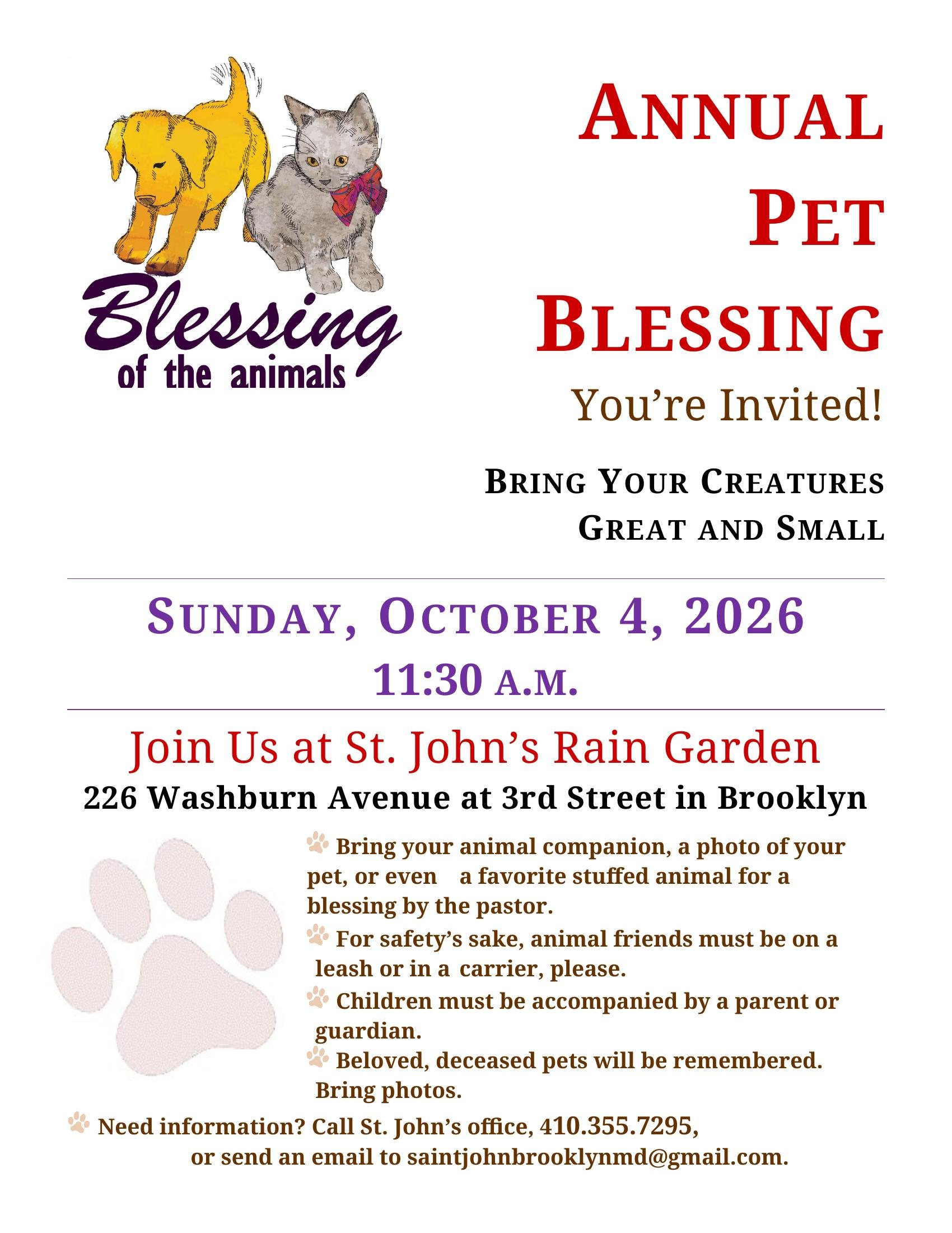 Blessing of the Pets