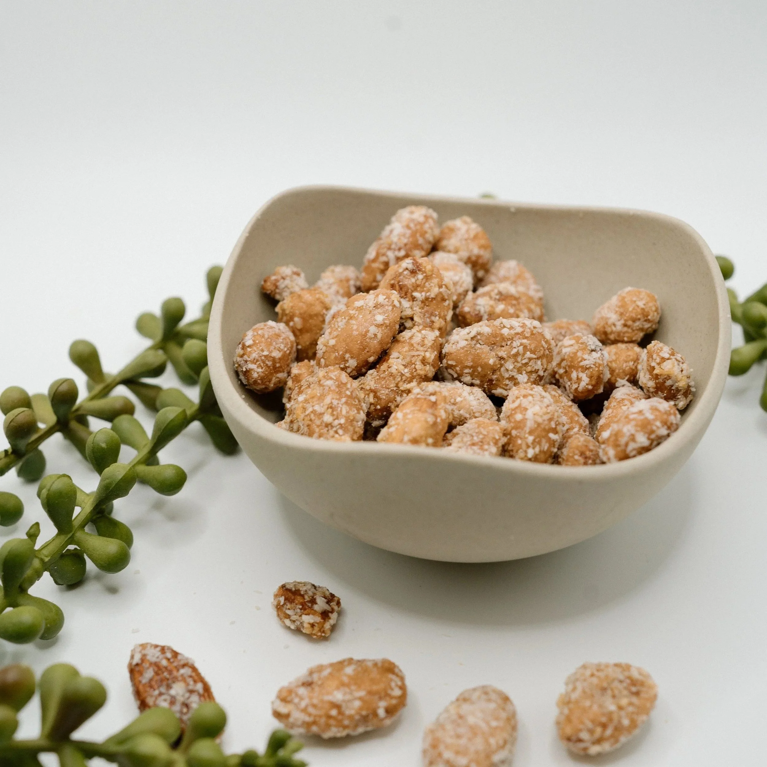 Bowl of Coconut Macaroon Almonds