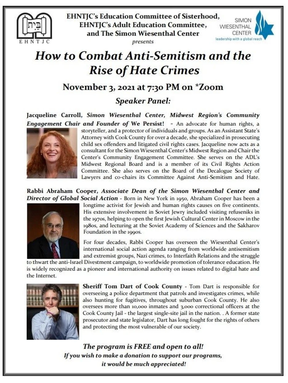 How to Combat Anti-Semitism and the Rise of Hate Crimes Panel