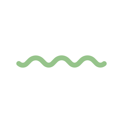 A stylized green worm with a simple wavy body pattern, surrounded by black background.