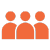 Icon of four orange human figures standing side by side