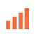 Orange bar chart icon indicating growth or statistics