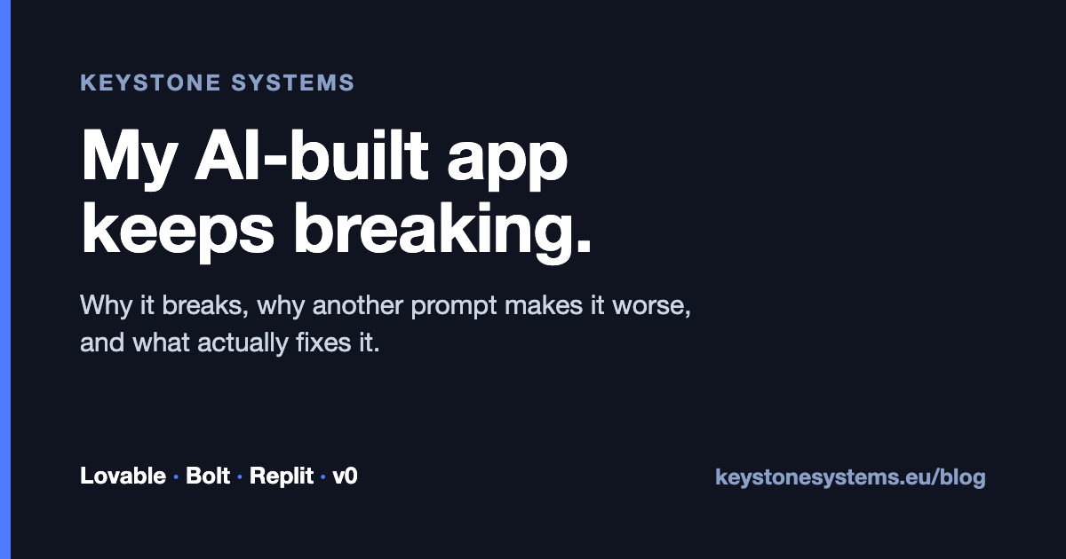 My AI-built app keeps breaking. What actually fixes it