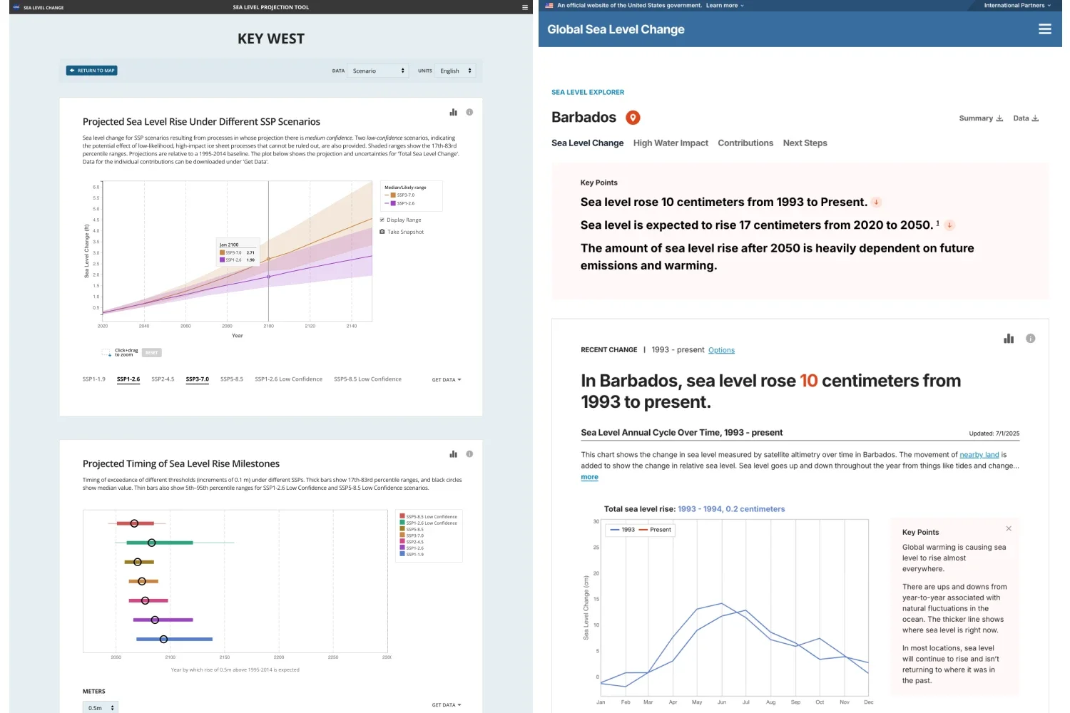 Two screengrabs illustrating evolution of detail views.