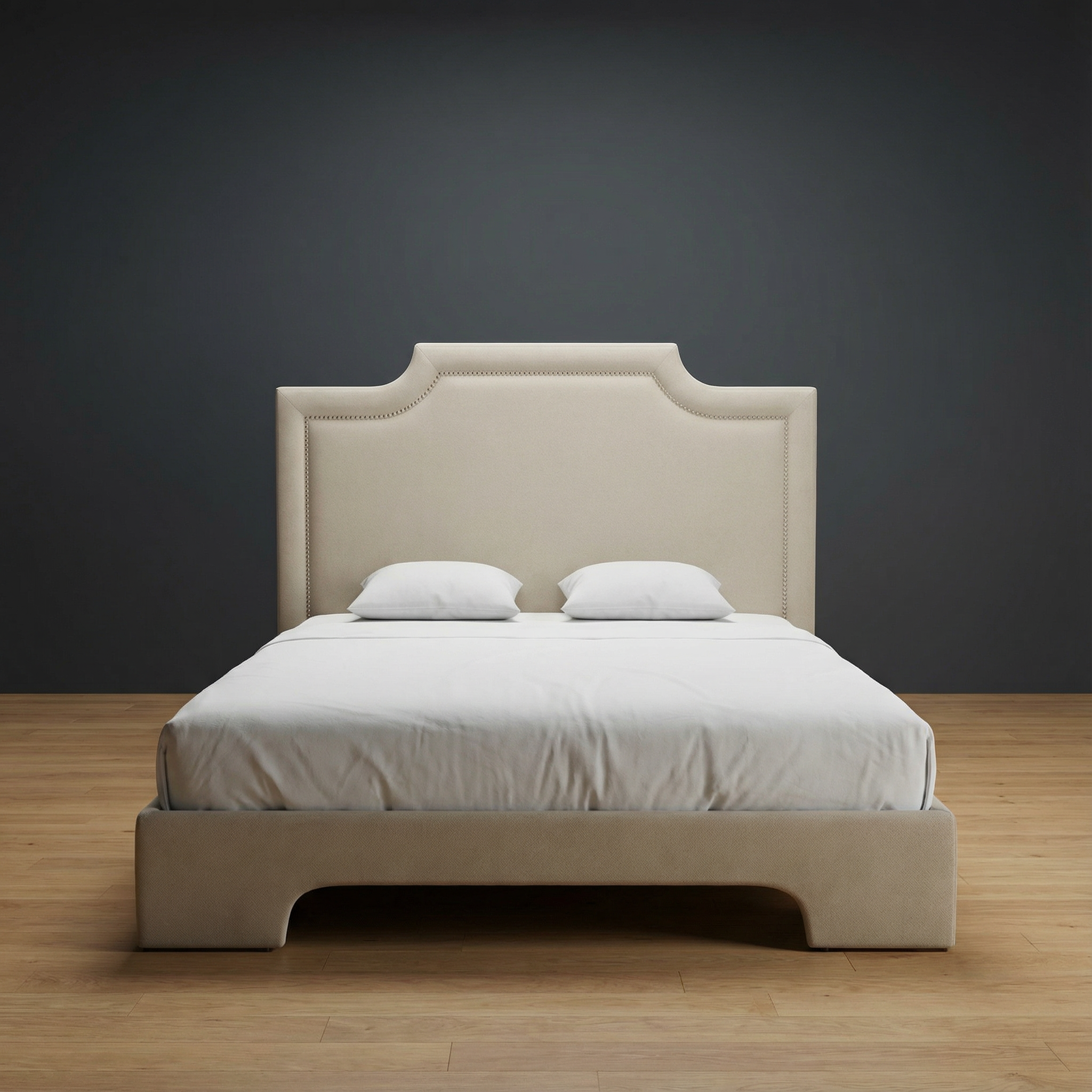 Blackwell upholstered bed by Globe Upholstery with integrated platform base