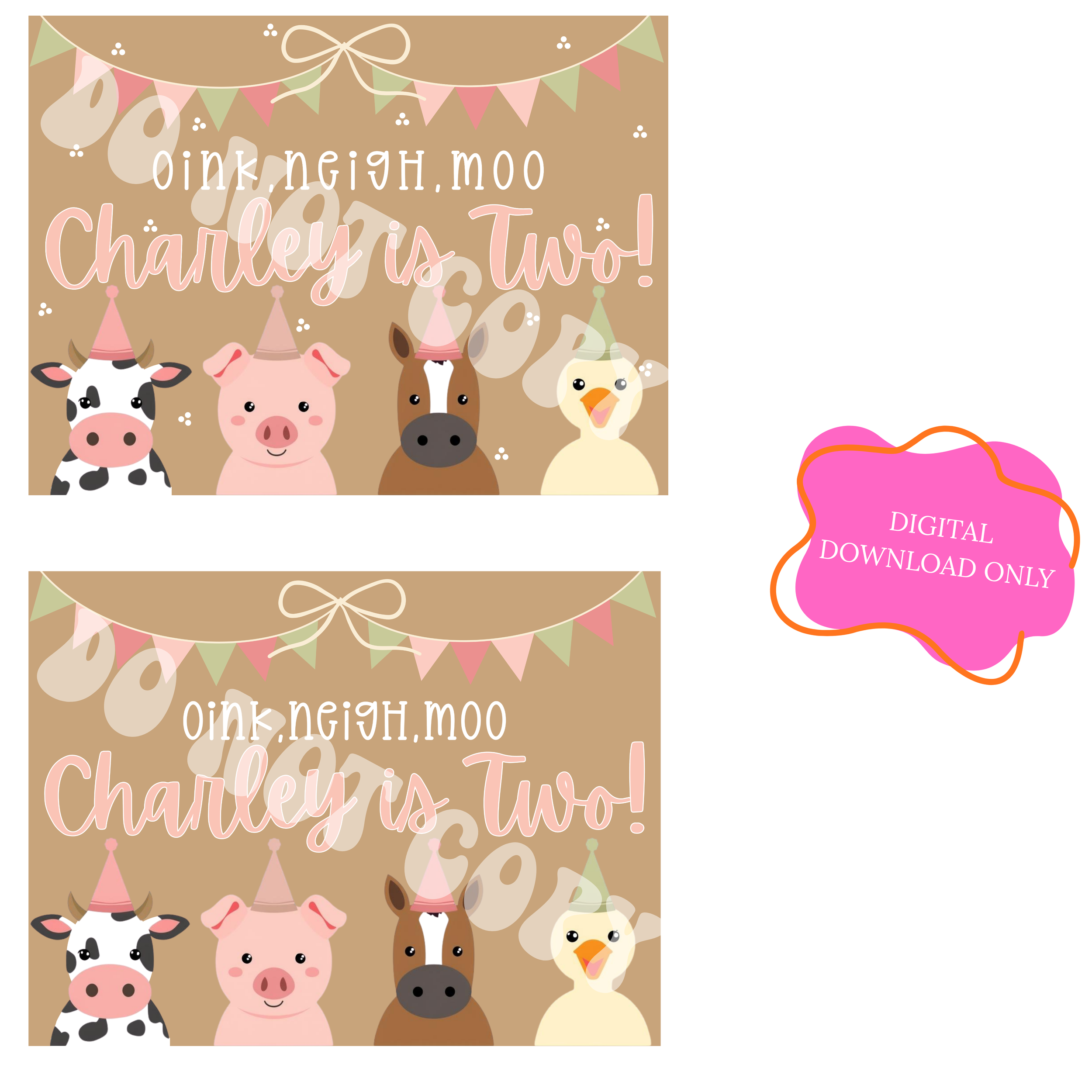 Farm Birthday Banner Mockup (DIGITAL DOWNLOAD ONLY)