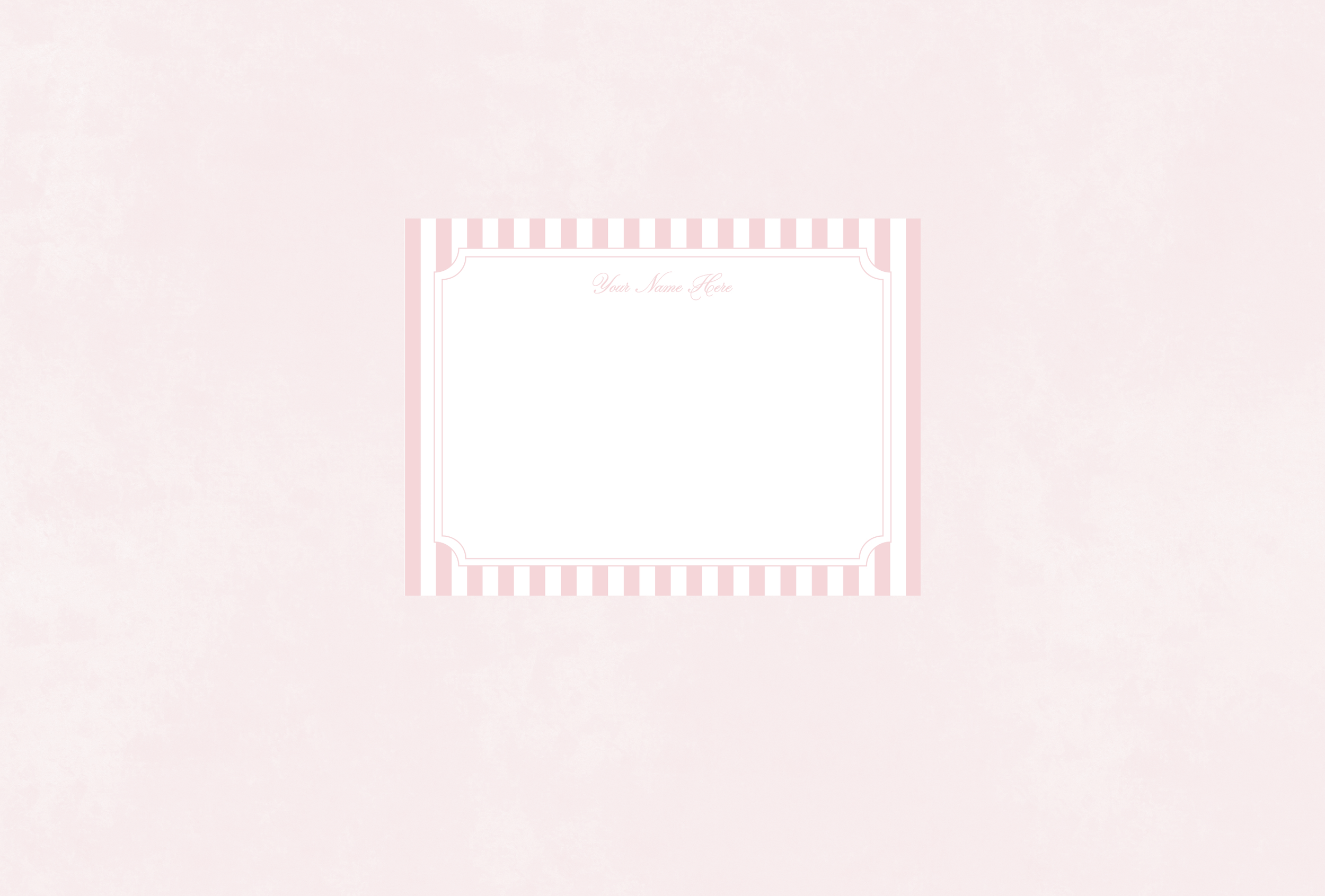 Pink and white striped stationery