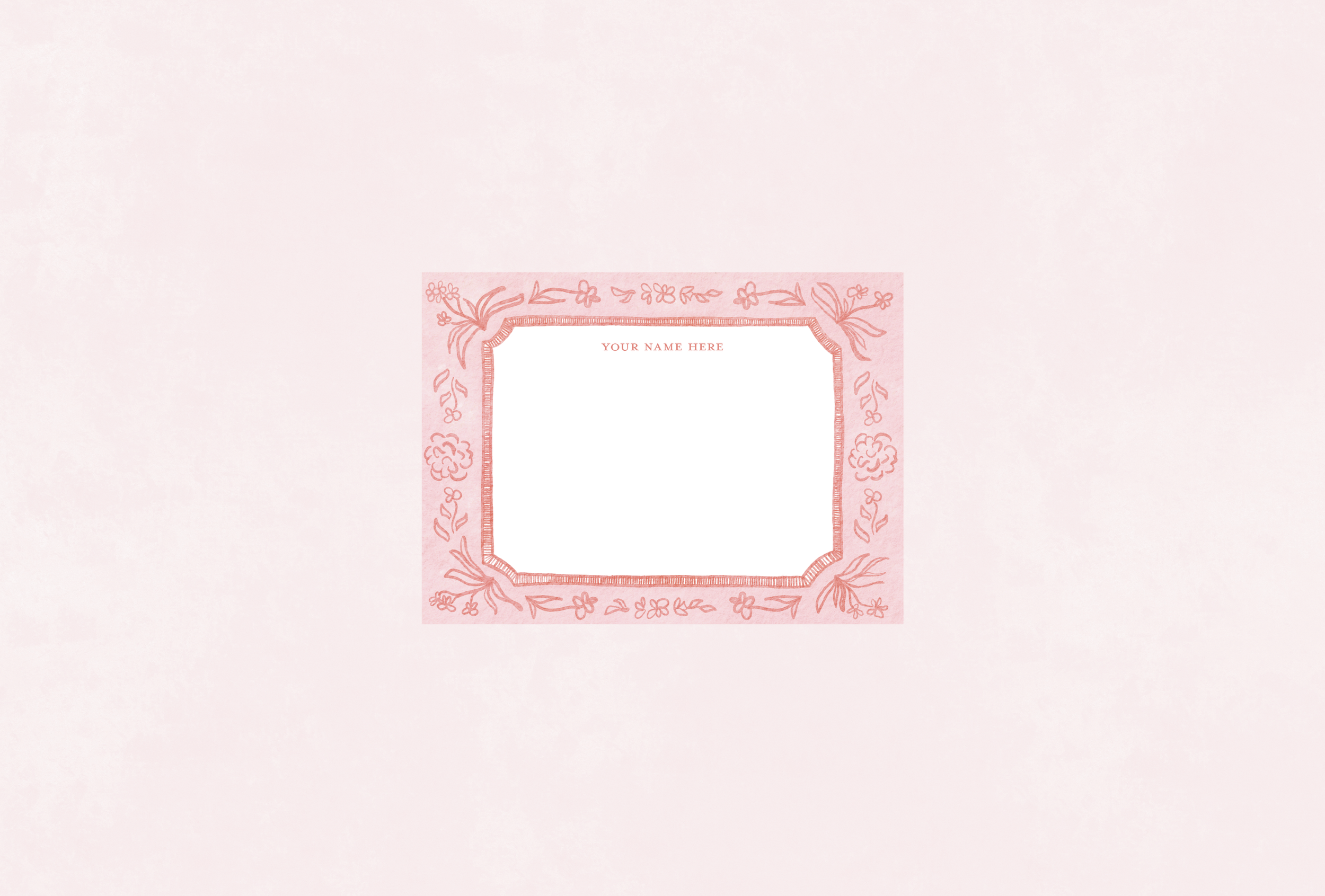 Pink and red floral personal stationery