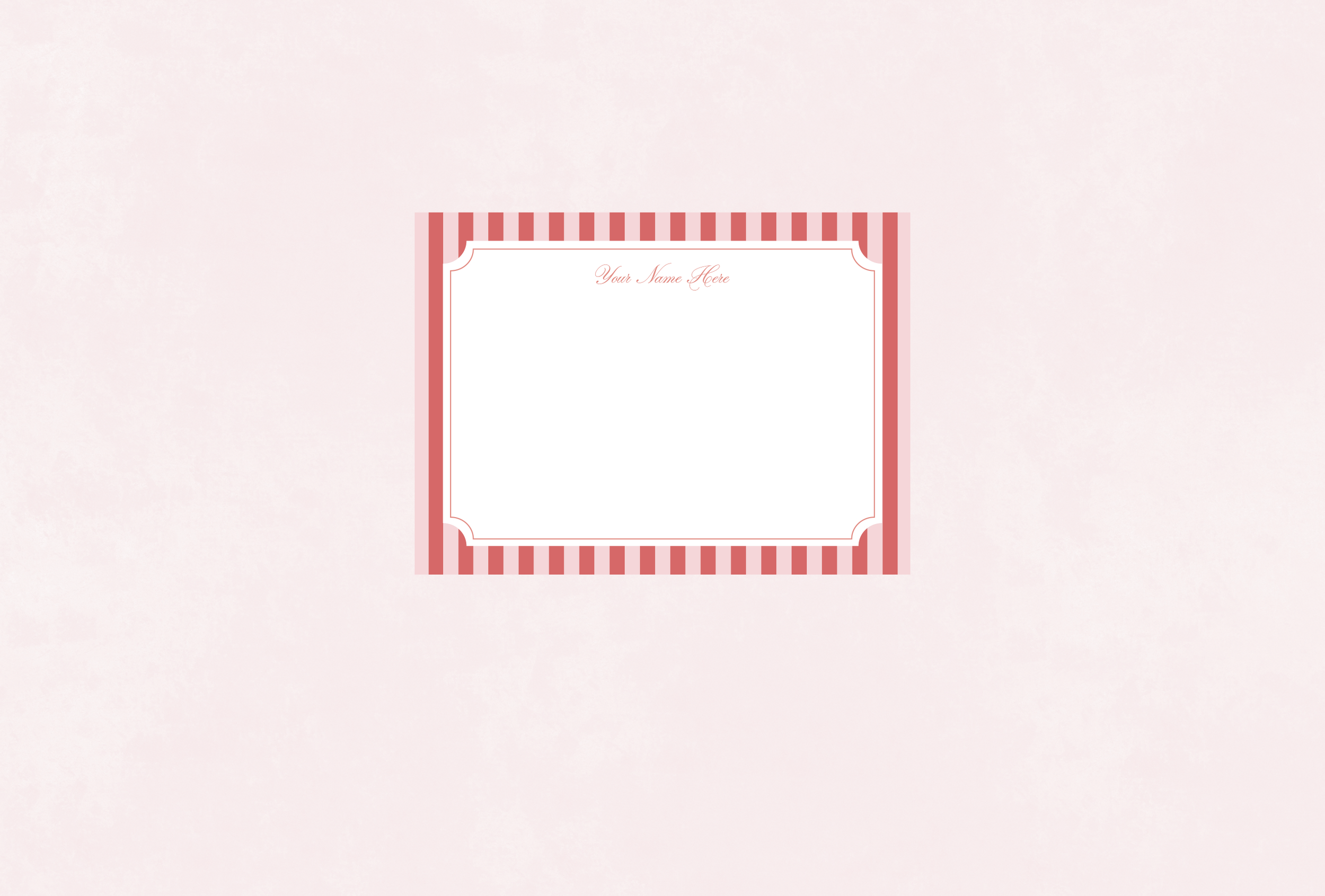 Pink and red striped stationery