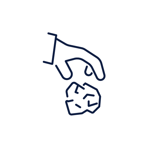 Line drawing of a hand dropping a coin.