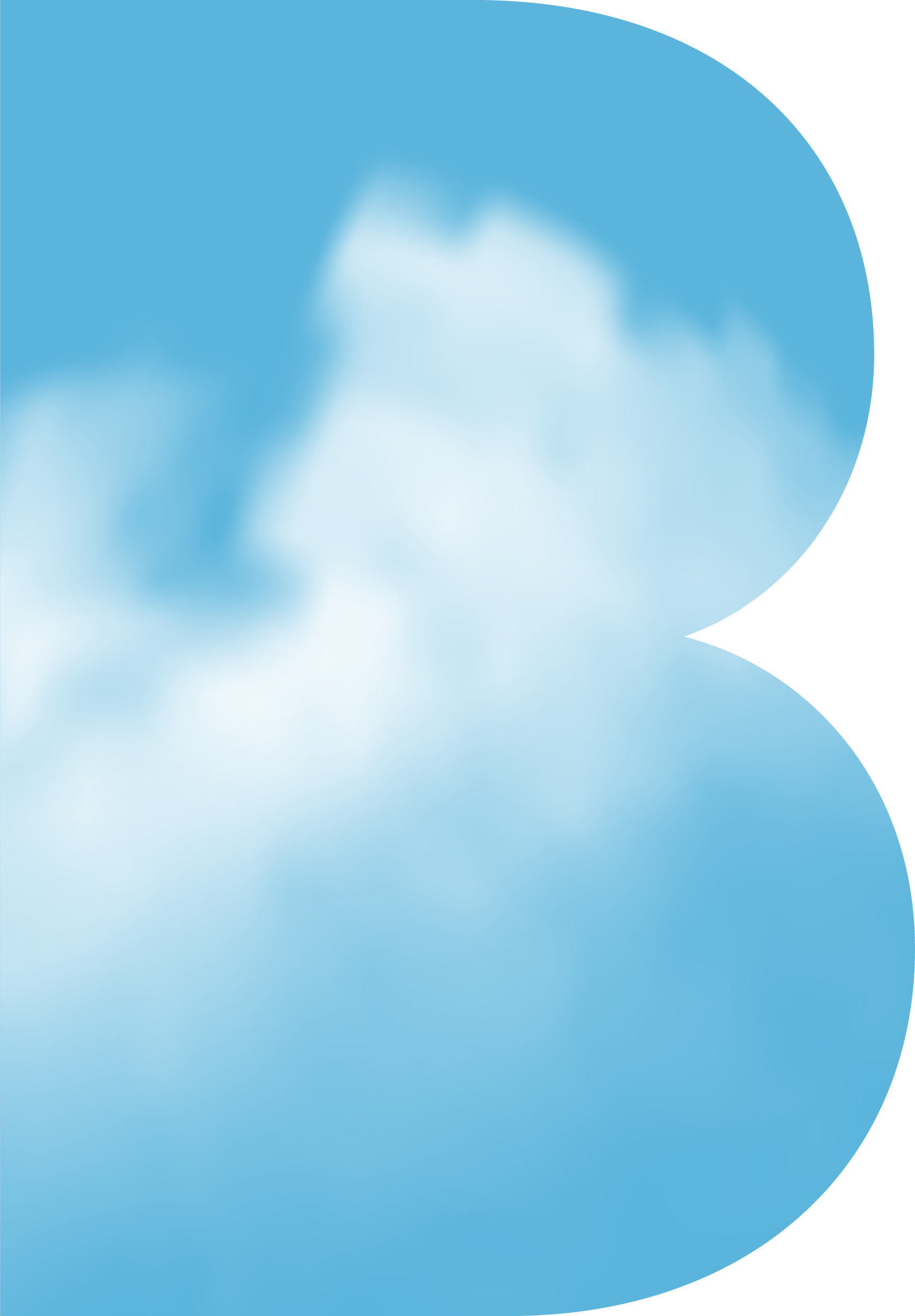 A blue sky with white clouds and a stylized skydiver in the bottom right corner.