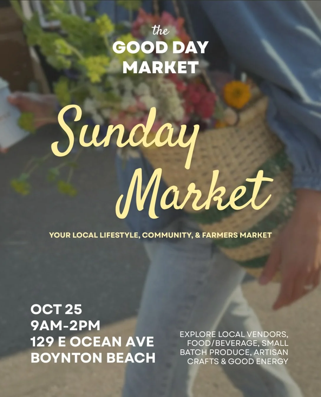 Your Sunday plans for October 25th are officially sorted! 🎃✨

Join us at The Good Day Market in Downtown Boynton Beach for a full day of local shopping, fall festivities, and free community activities just 1 mile from the beach! 🌊

Here is what is 