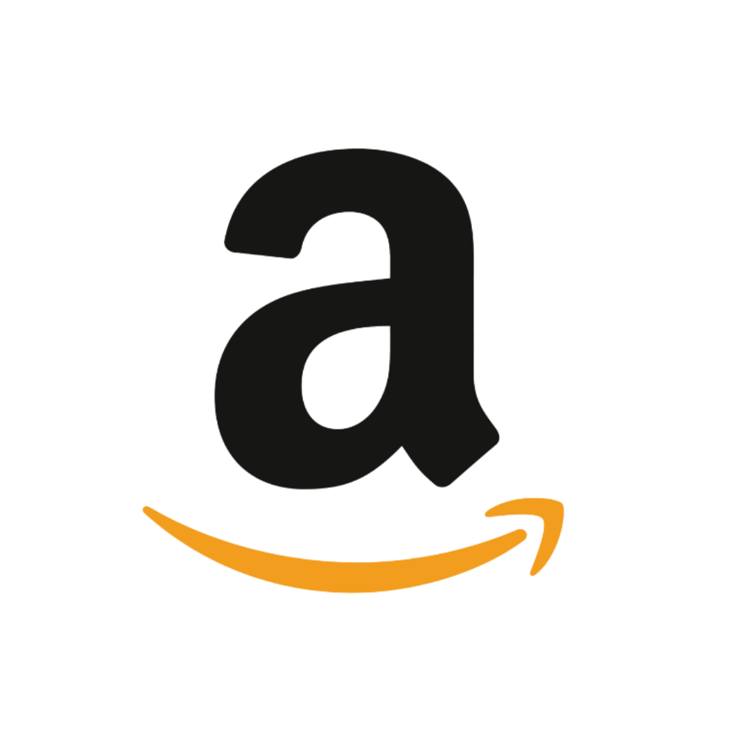 The amazon logo, a lowercase a with an orange curve underneath that has an arrow pointing to the right.