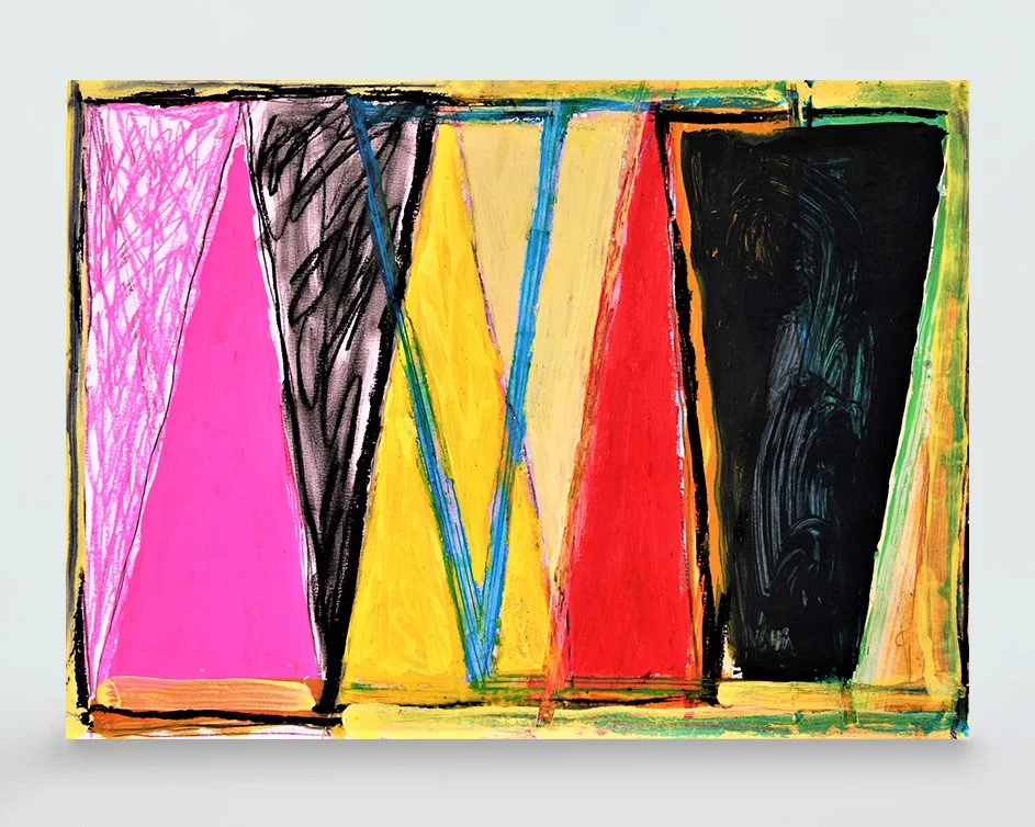 Scaffold 3, mixed media on, paper,  24in./61cm. x 18in./46cm., 2021.
