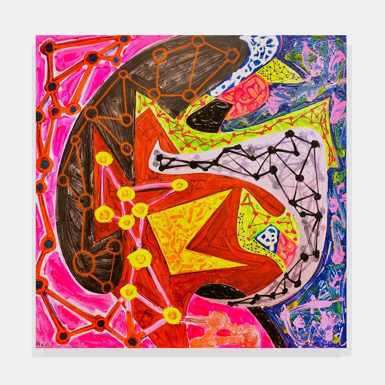 Boom-Shawada IV, acrylic paint on canvas, 30in./76cm. sq. 2009