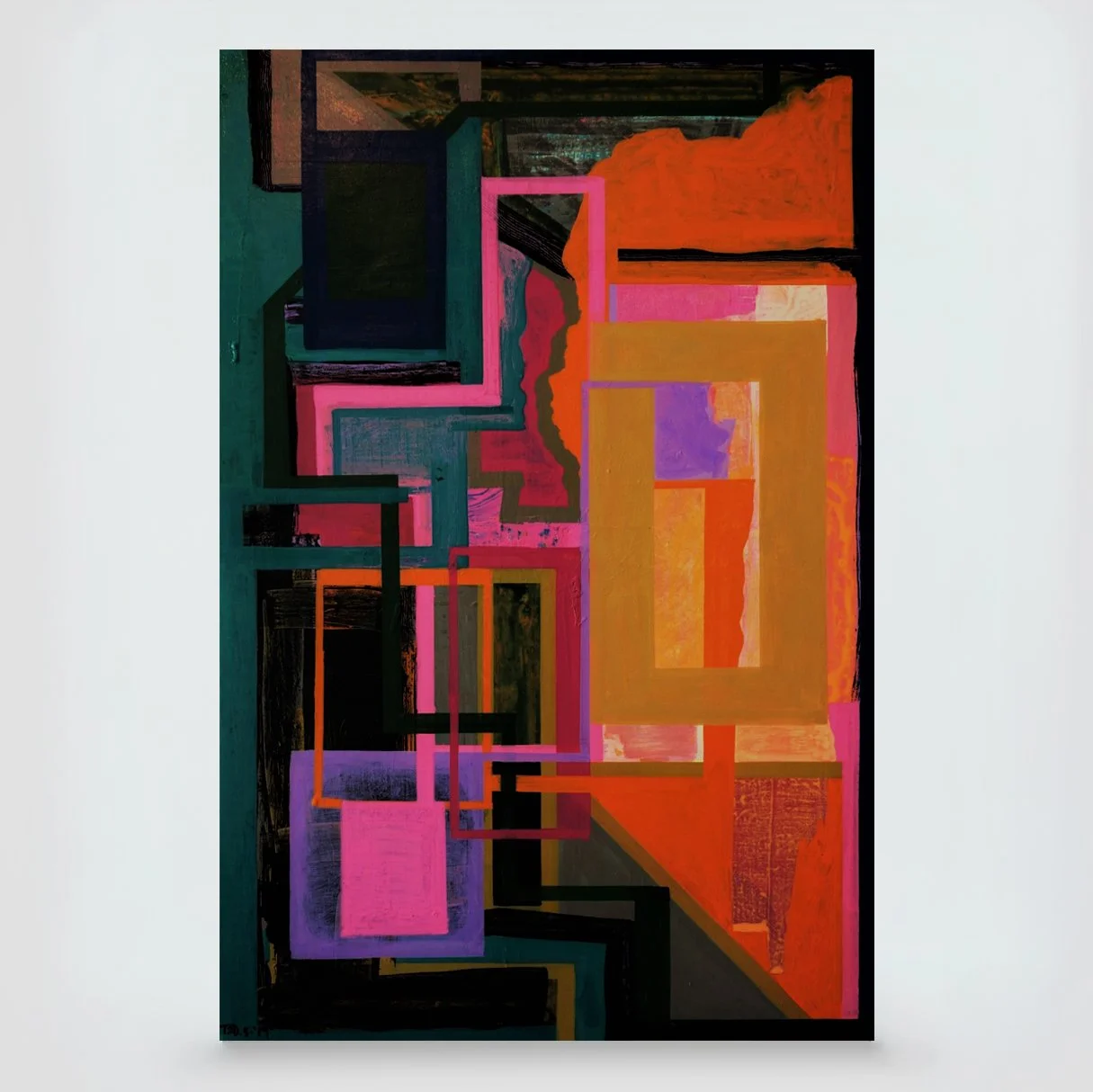 Wrecked and Tangled 5...mixed media on canvas, 36in./91.5cm. x 24in,/81cm., 2019.