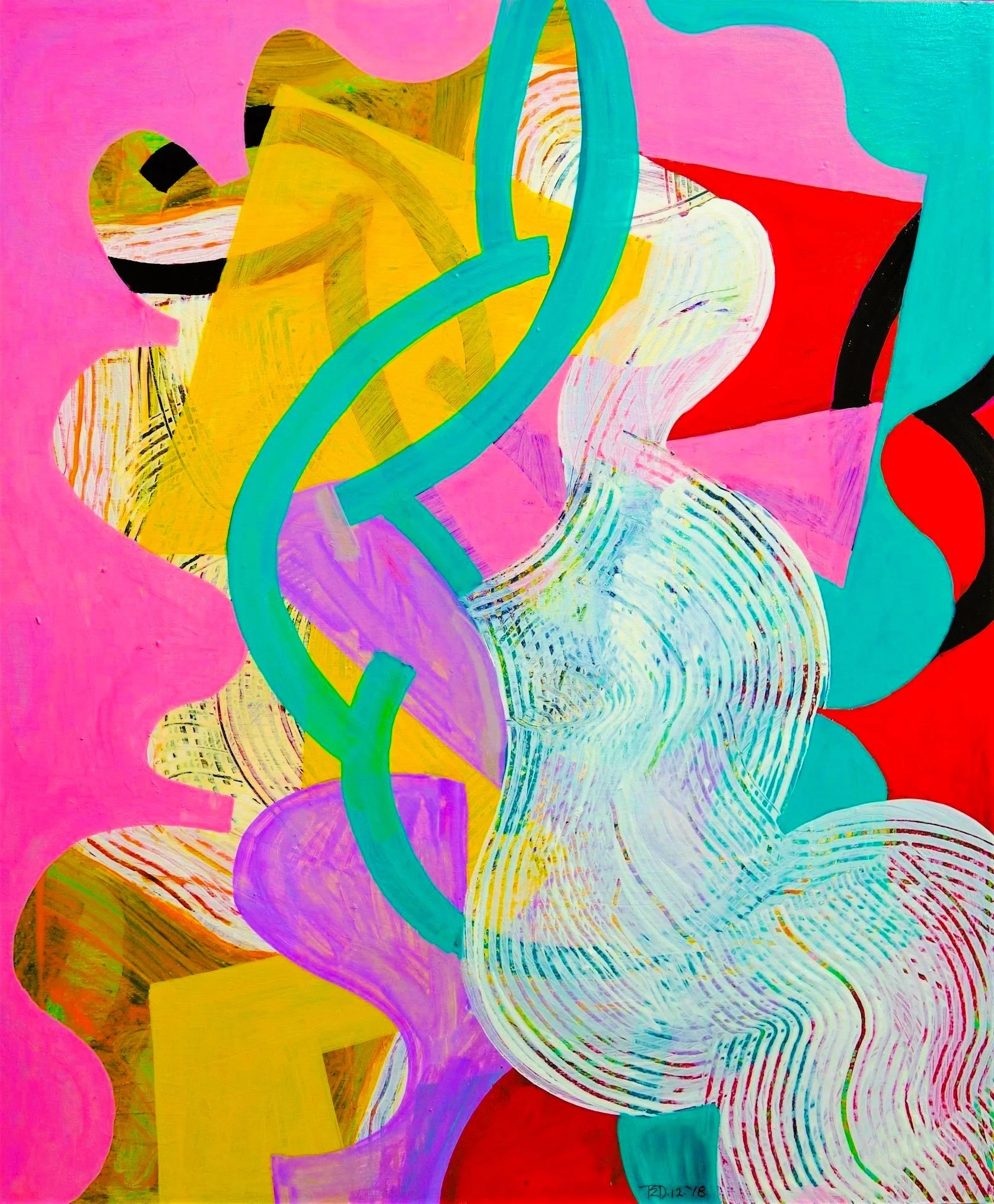 Corpos #5, acrylic on wood panel, 20x24in./51x61cm., 2018.