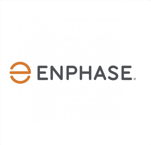 Enphase logo with an orange and gray design on a white background.