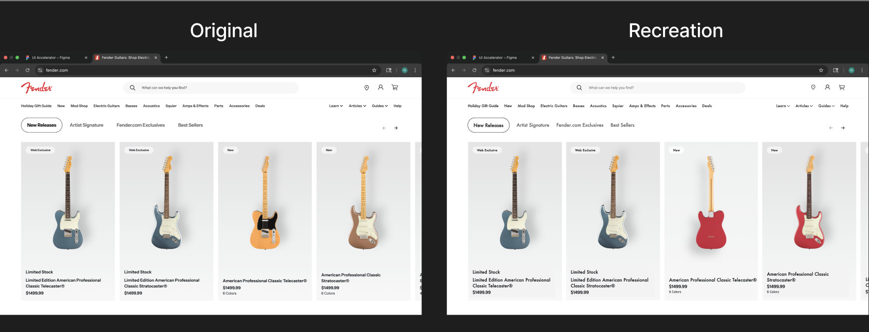 Fender Website Recreation