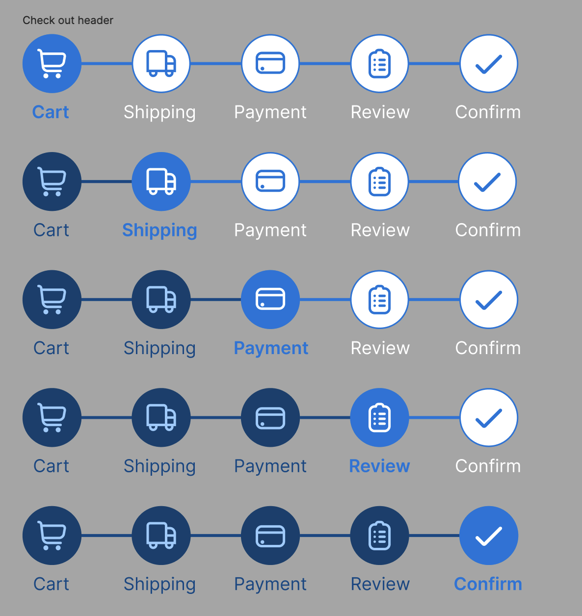 Custom Check-Out Steps Header