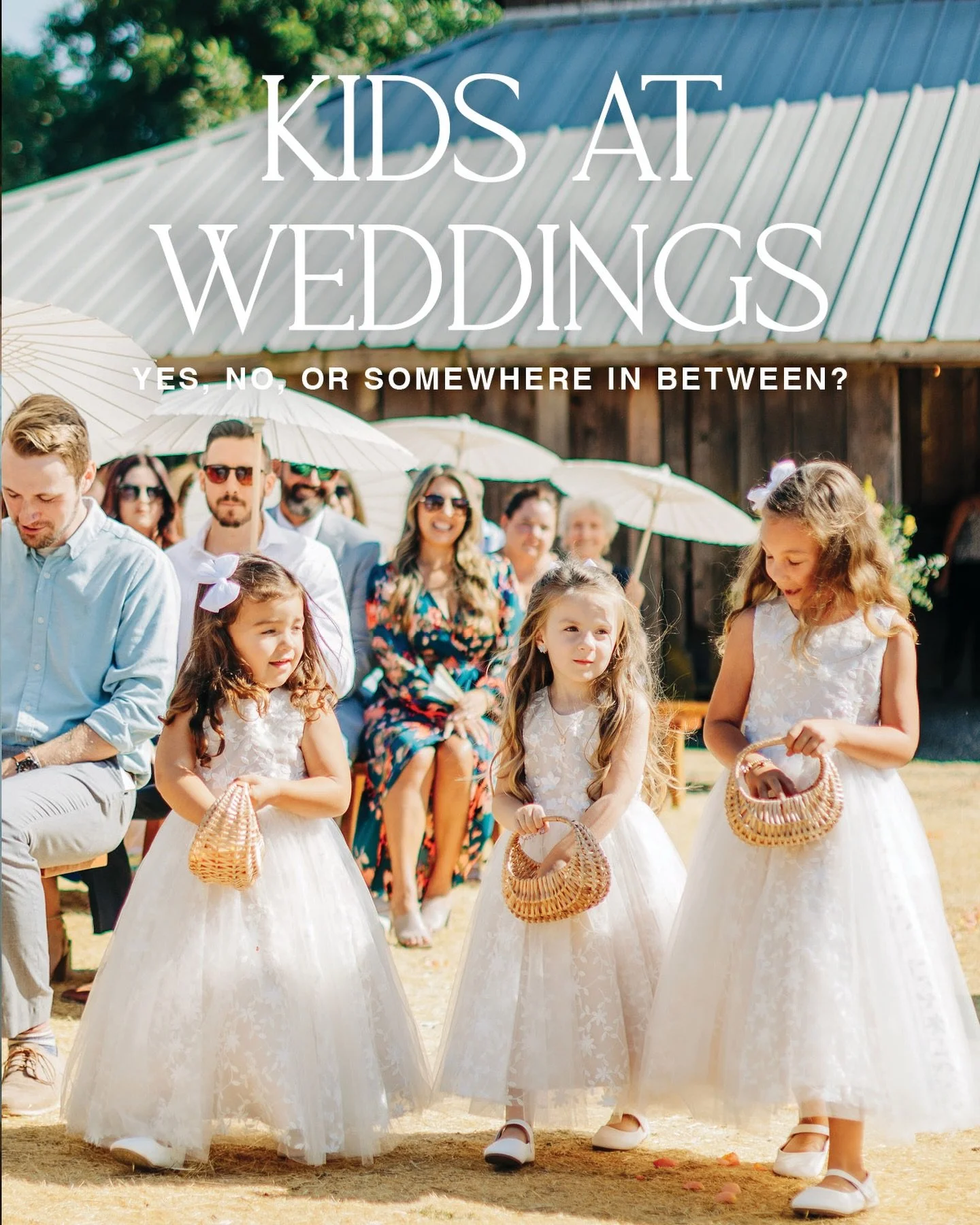 Kids at weddings: absolutely yes, absolutely no&hellip; or a little bit of both.

There isn&rsquo;t one right answer here &mdash; just what fits your families, your venue, and your vision.

We help couples think through:
 ✨ family expectations ✨ venu
