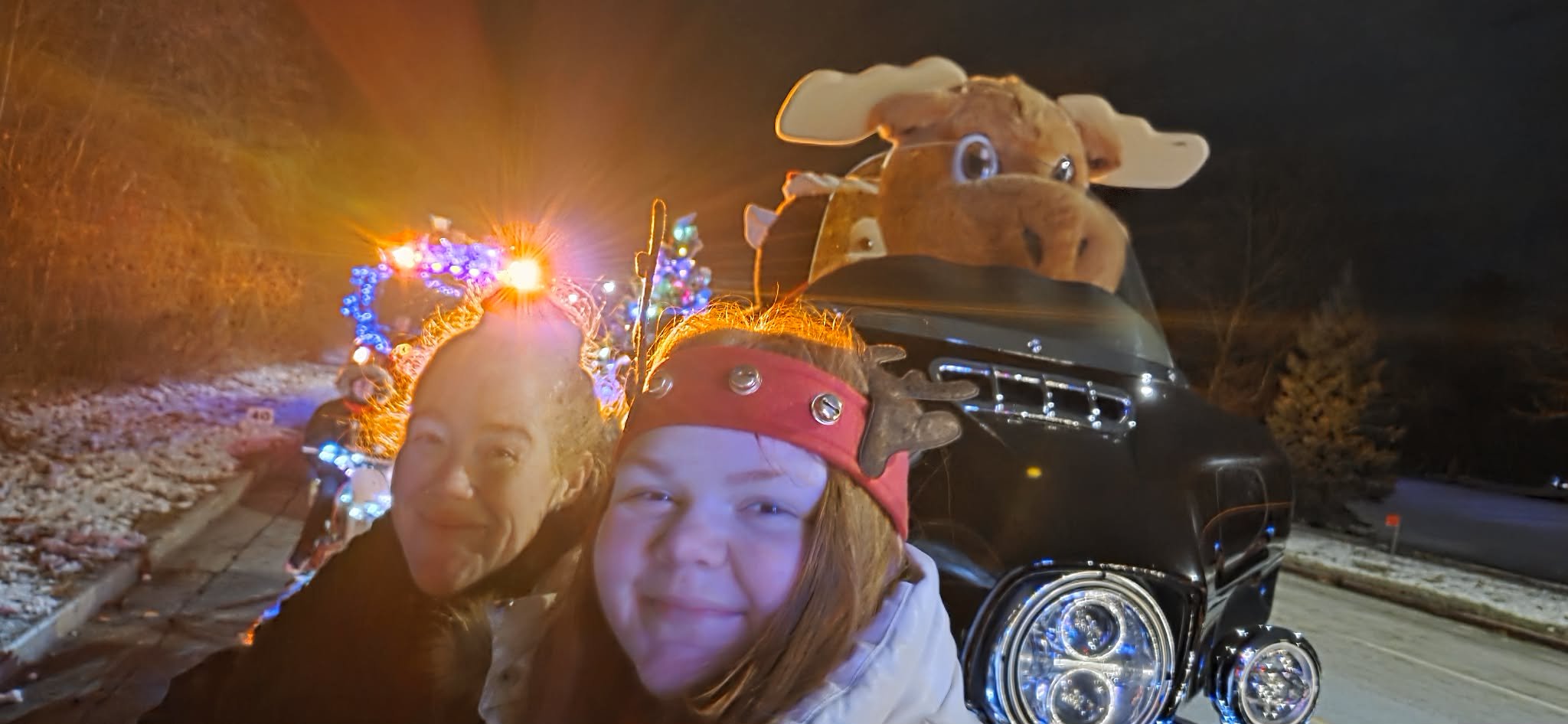 Volunteers on the Santa Clause Parade Float with Tommy Moose.