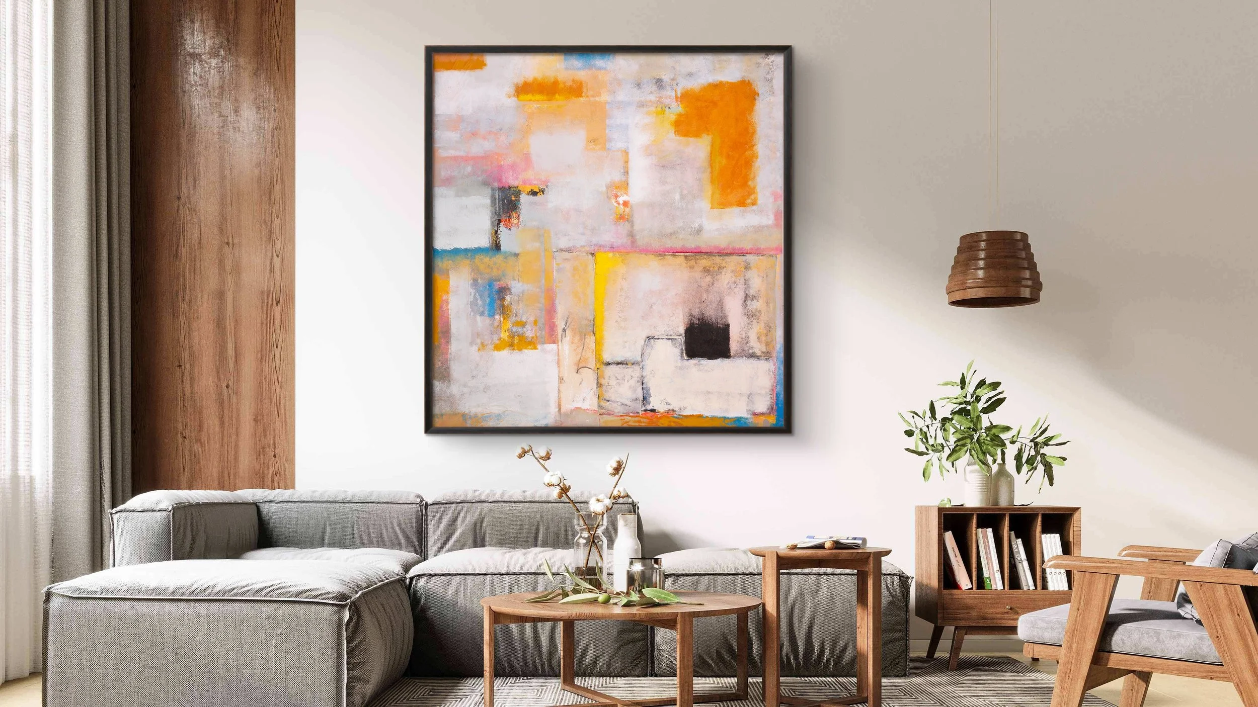 "Color Interactions"
Acrylic on raw canvas, 51 x 48 x 2.5 in