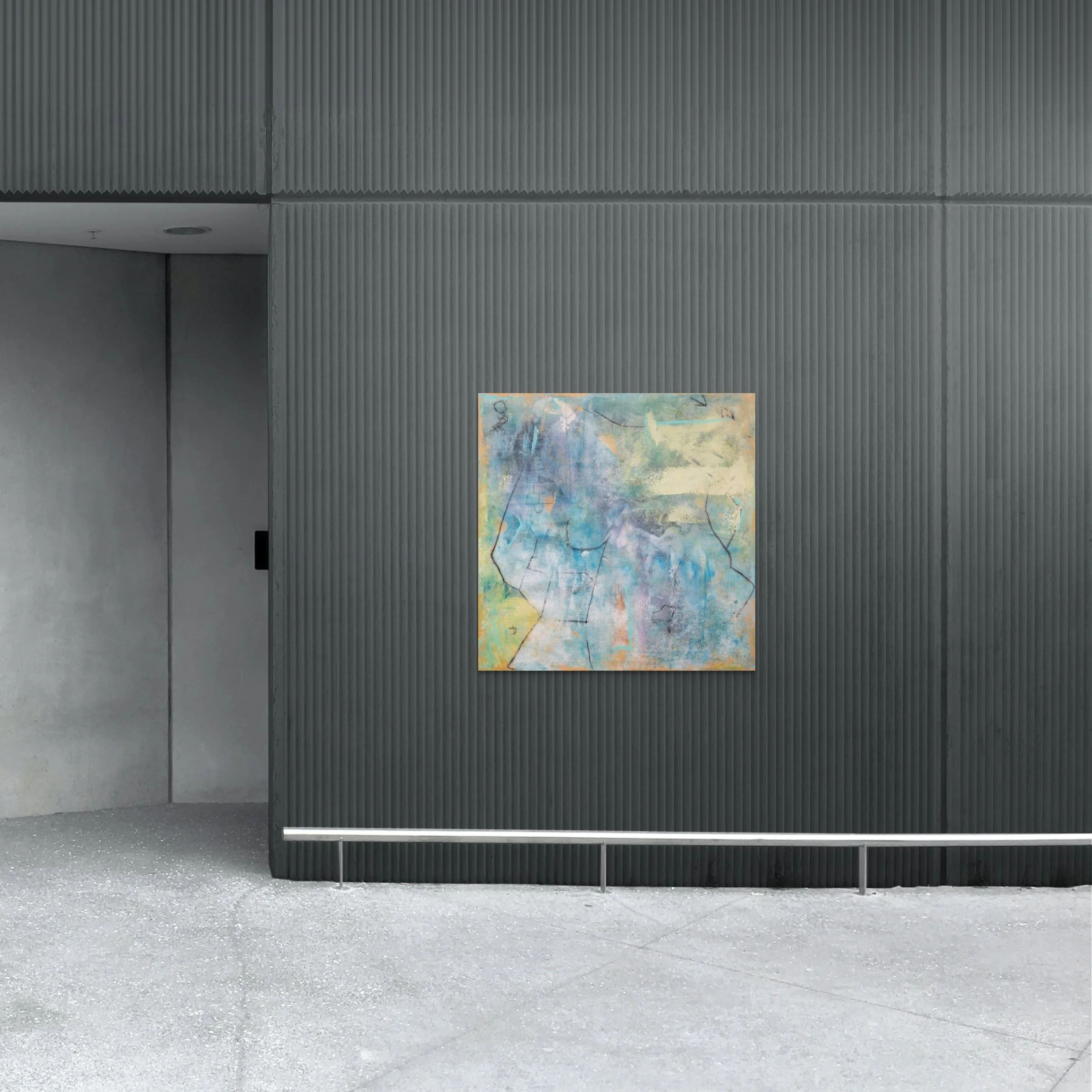 "Day Dreams #2" 2025, Mixed media oil and acrylic on streched canvas, 36 x 36 in