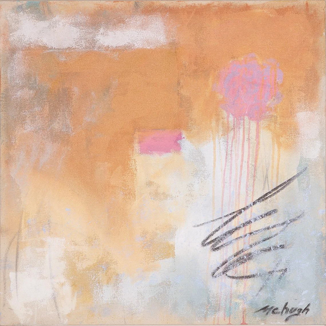 "Faded Memories" 2025, Mixed Media acrylic on canvas 24 x 24 x 2.5 in