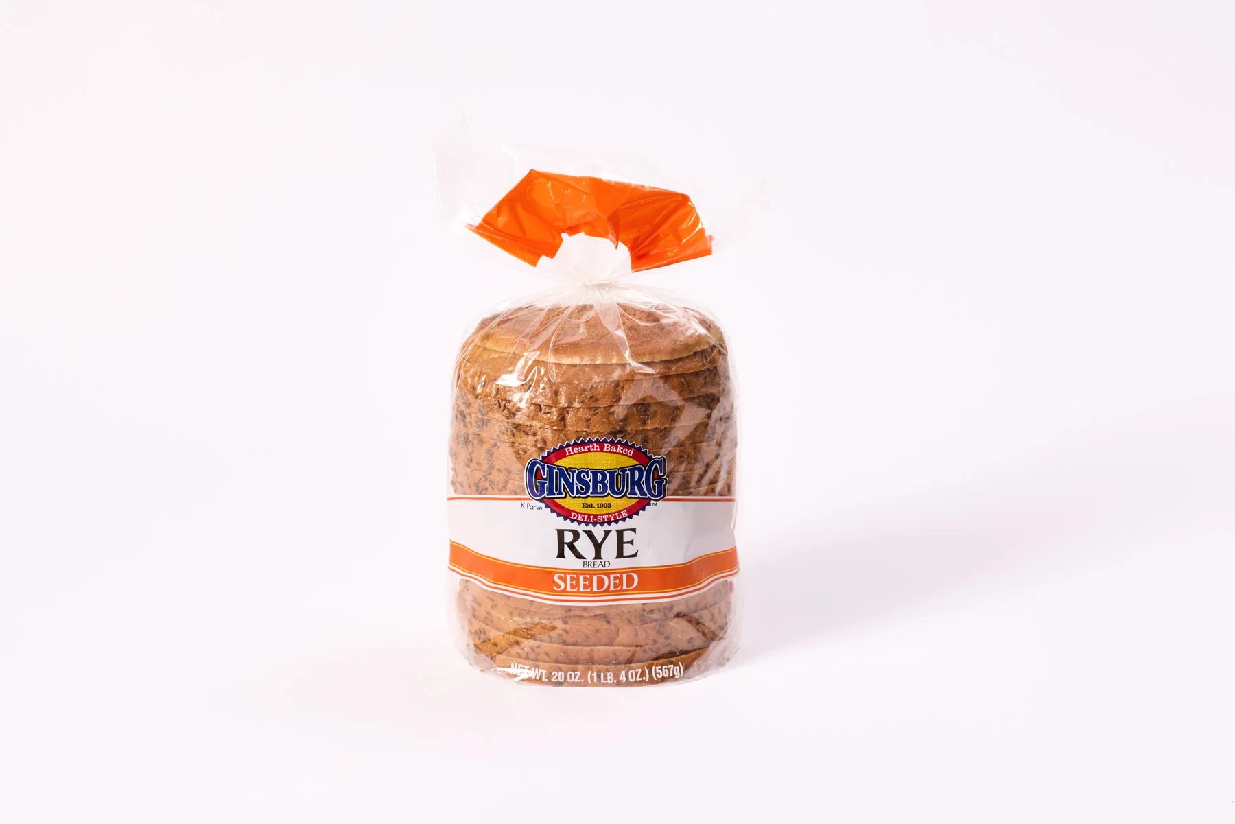 Ginsburg Rye Bread 20 oz. Caraway Split Loaf