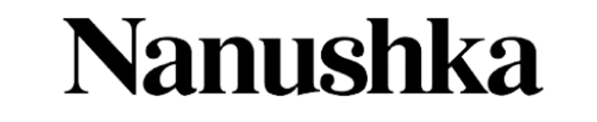 The word "Nanushka" in black text on a white background