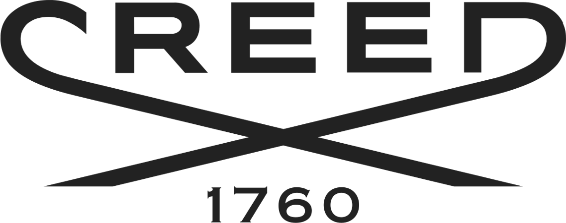 Black and white logo with the word 'CREED' above two crossed scissors and the number '1760' below.