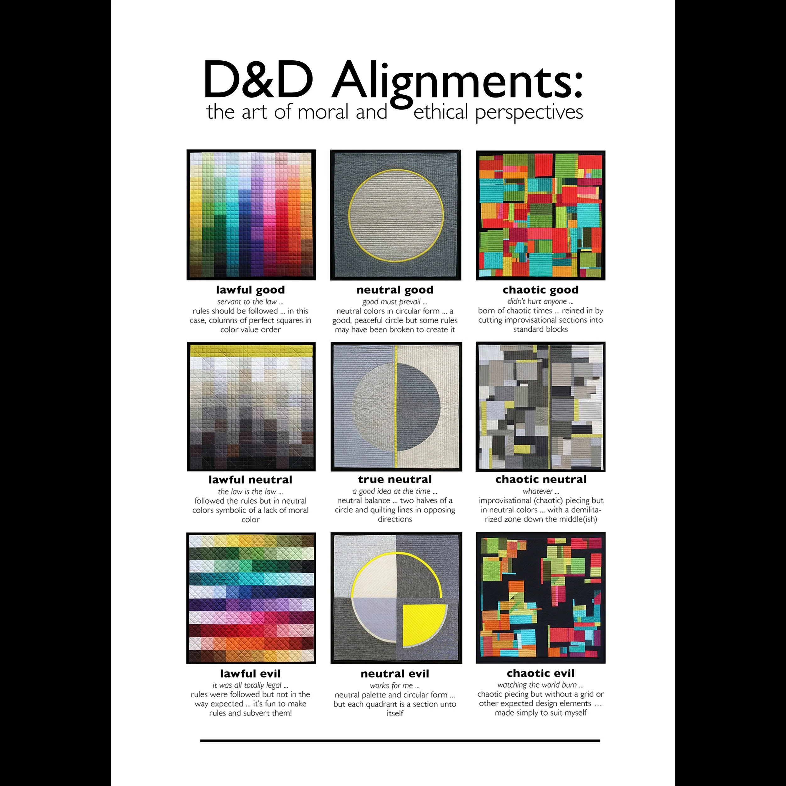 D&D alignments poster, 18 x 24", unframed