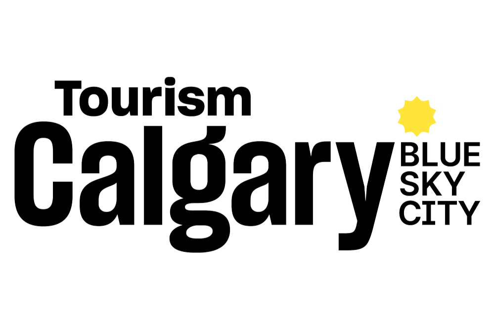 Tourism Calgary logo featuring the words 'Tourism Calgary' with 'Blue Sky City' in smaller text and a yellow sun icon.