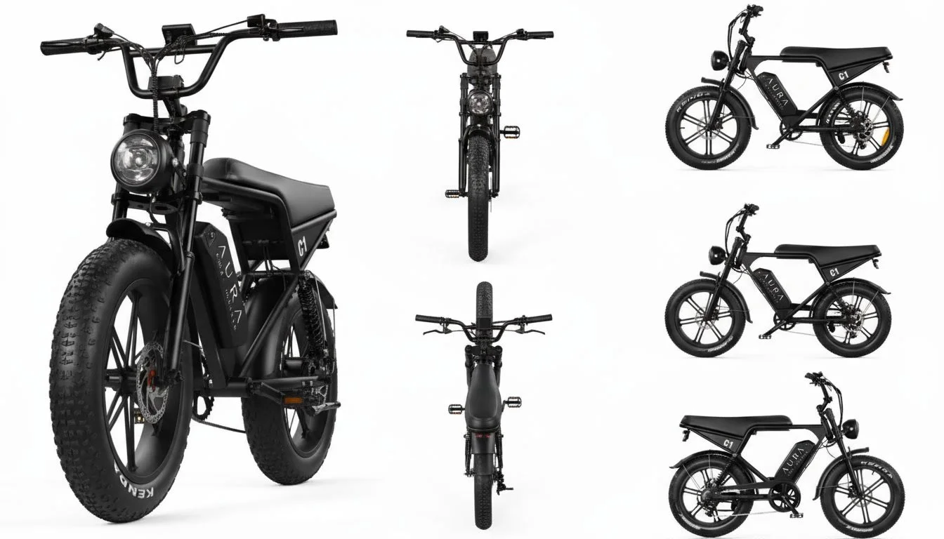 Aura C1 electric bike in Belize with fat tires and sturdy frame, built for all terrains and coastal use
