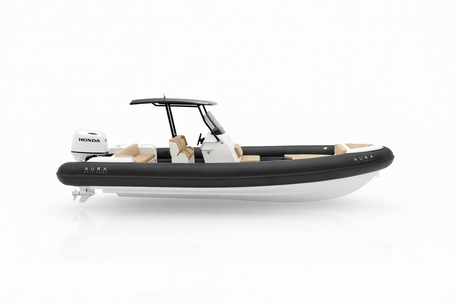 Aura S220 boat interior with premium marine seating and modern layout, luxury boat for Belize waters