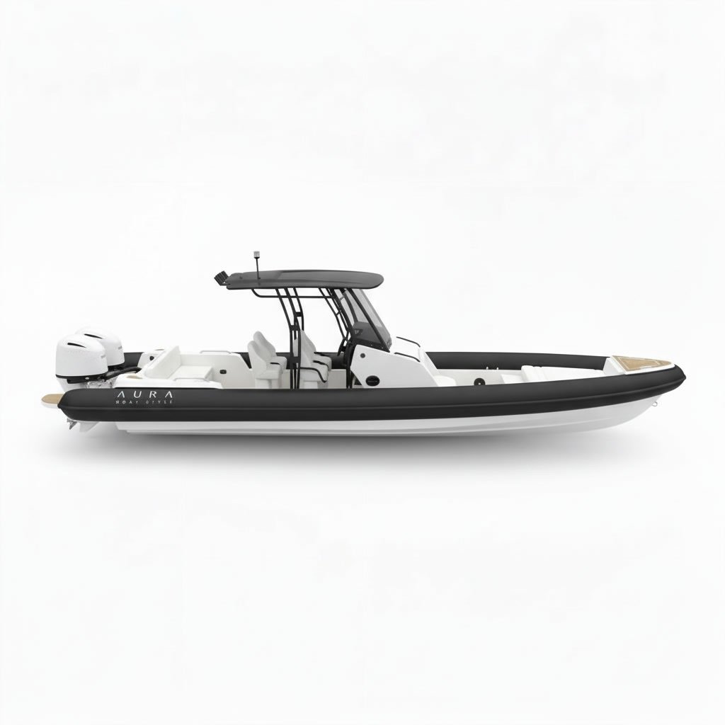 Aura S320 32 foot luxury boat for sale in Belize, spacious RIB designed for extended family cruising and tour operations
