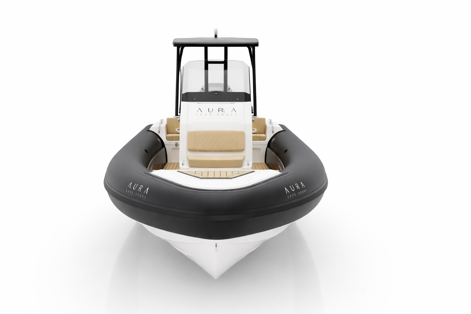 Aura S220 22 foot rigid inflatable boat in Belize with fiberglass deep-V hull and Hypalon tubes
