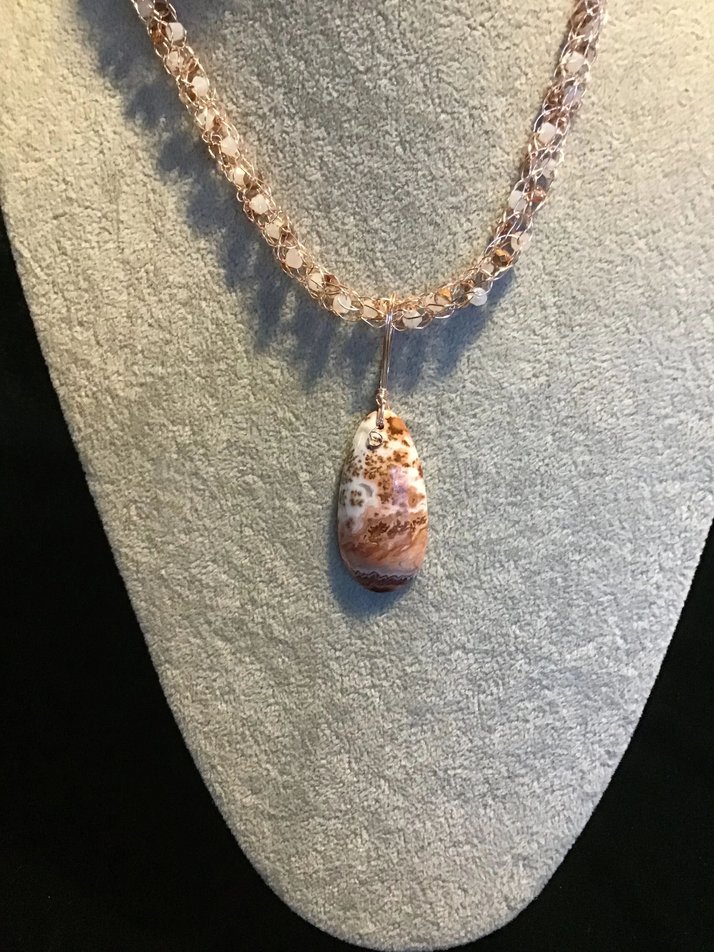 handmade necklace chain with gemstone pendant