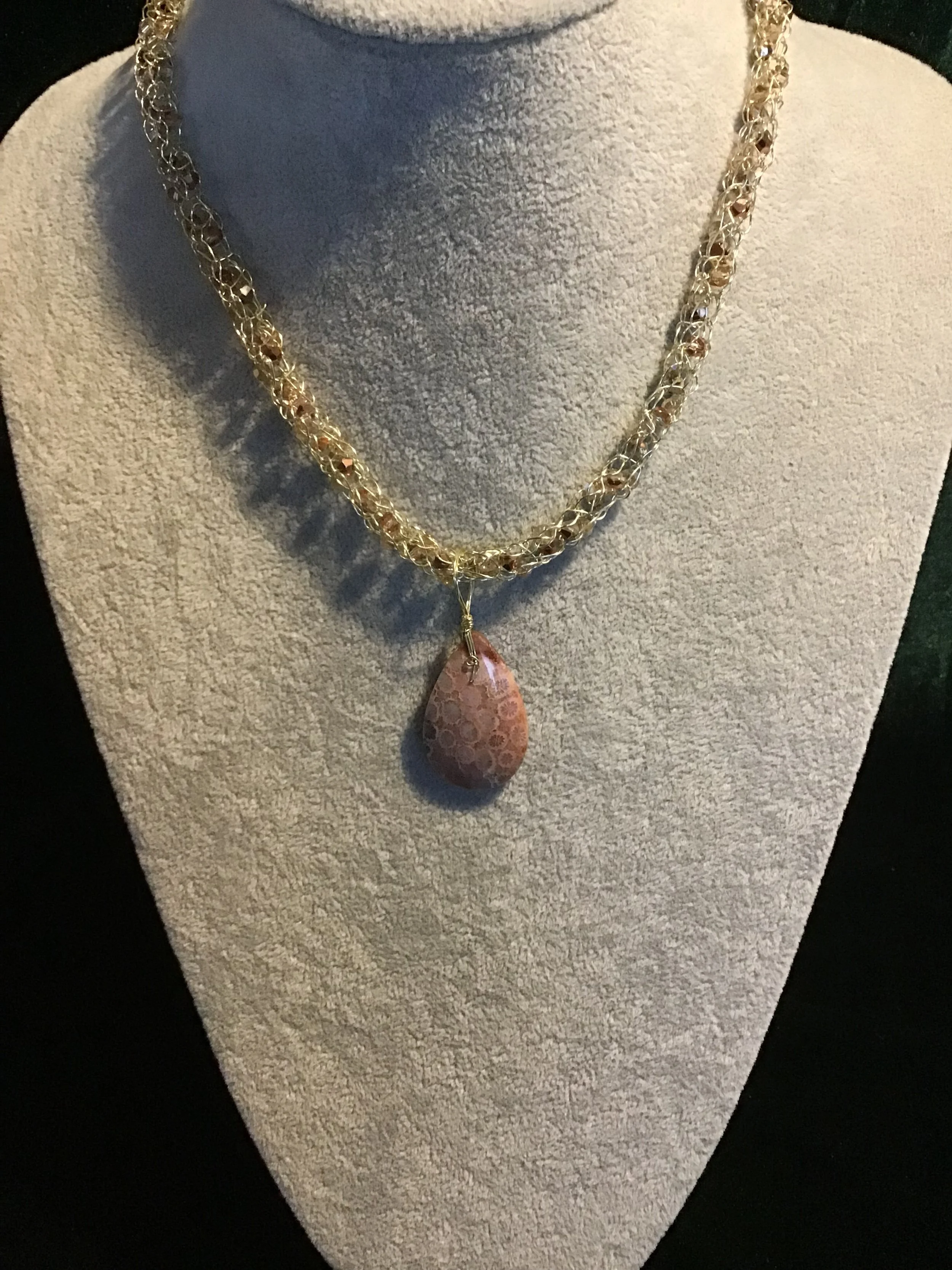 handmade necklace chain with gemstone pendant