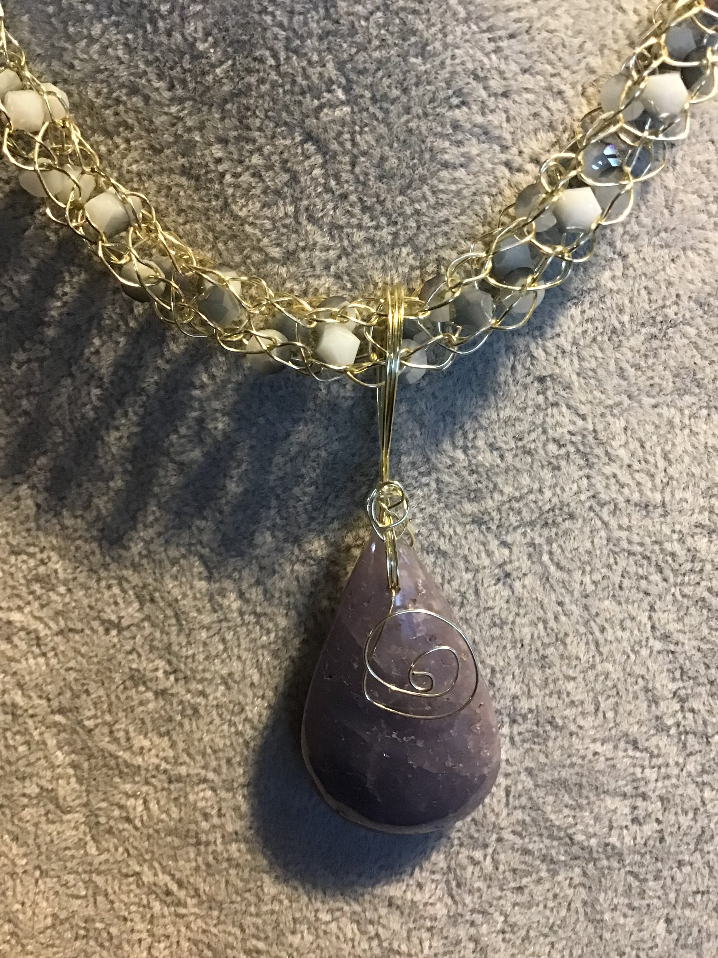 handmade necklace chain with gemstone pendant