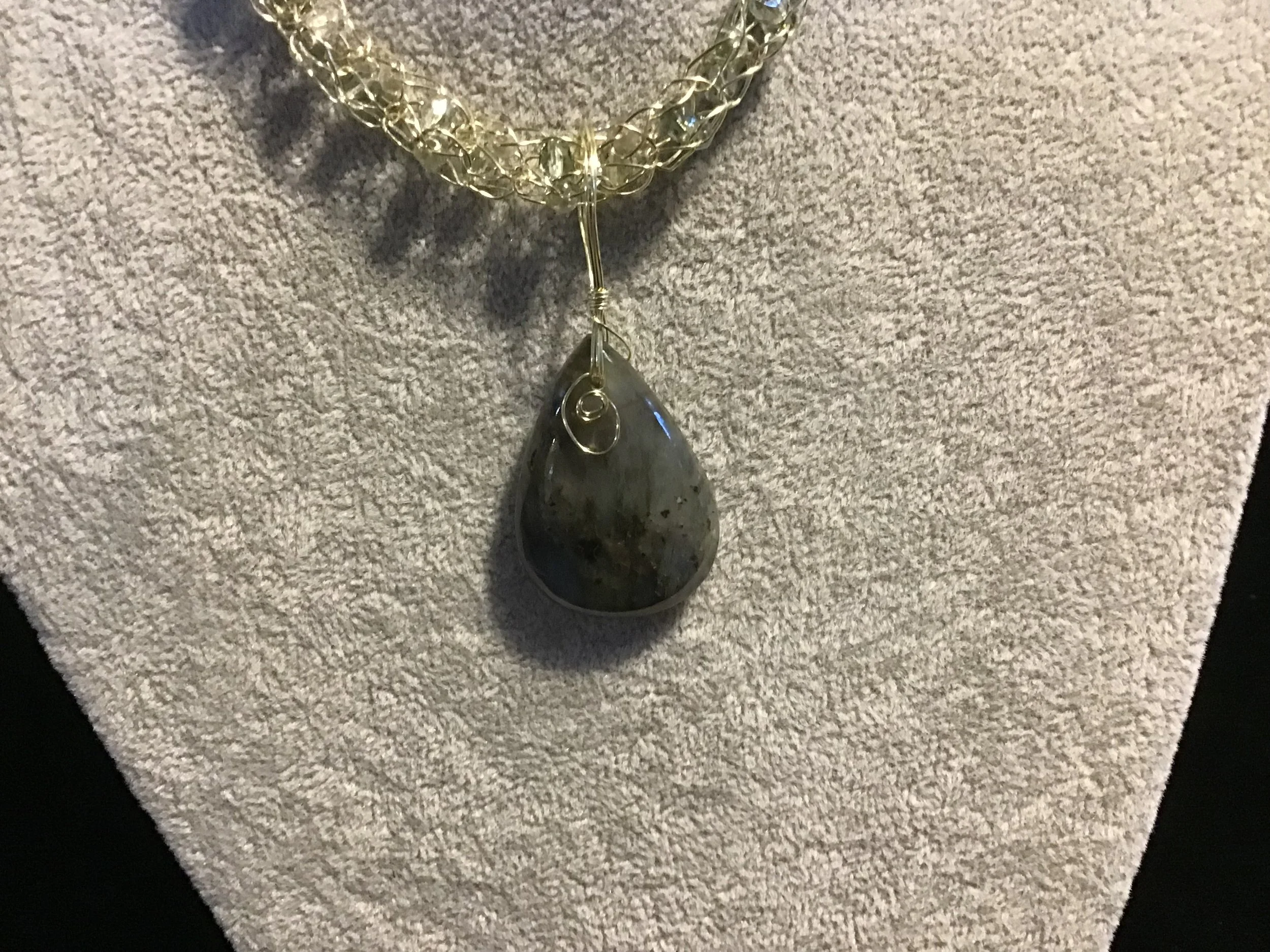 handmade necklace chain with gemstone pendant