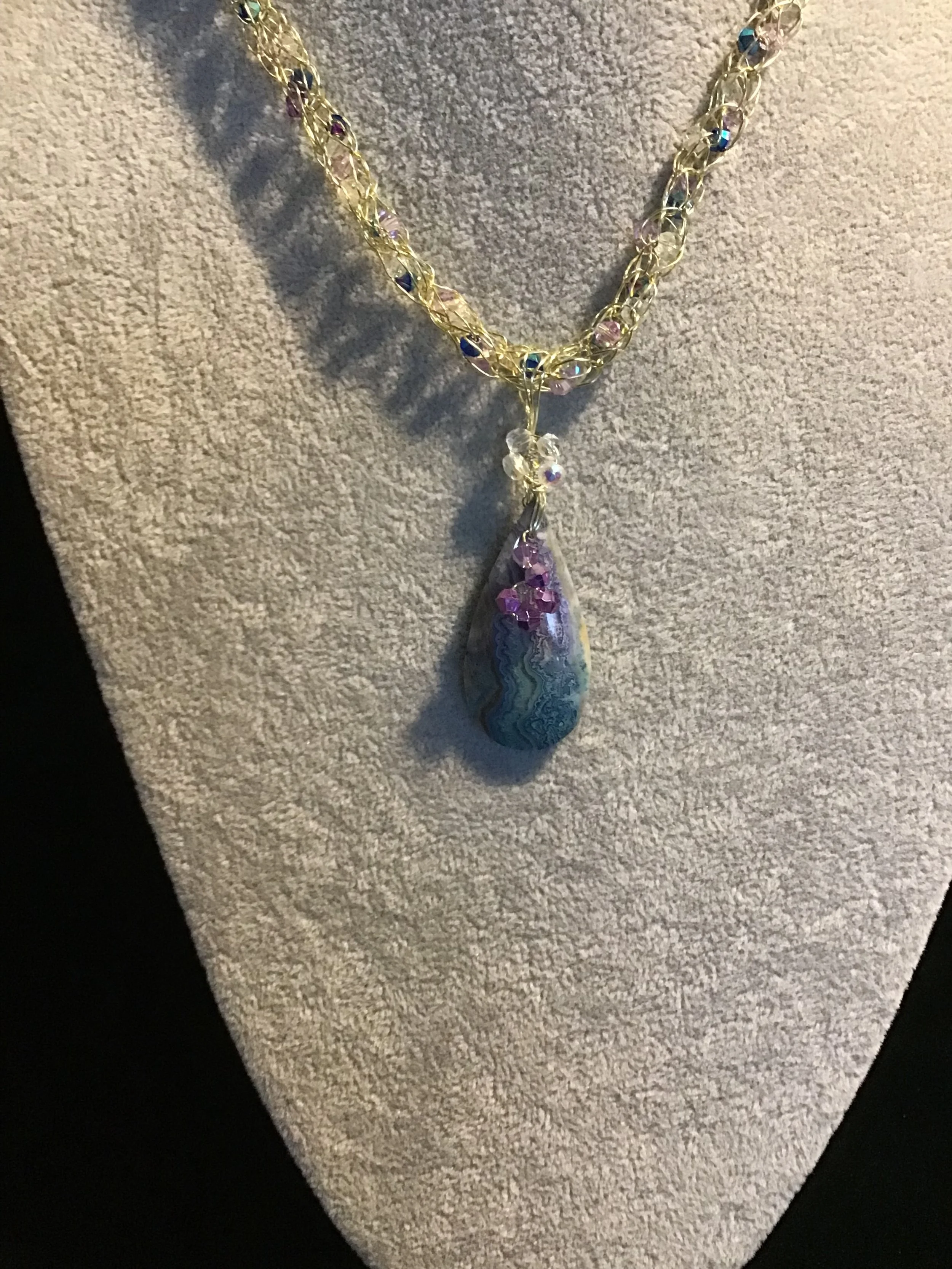 handmade necklace chain with gemstone pendant