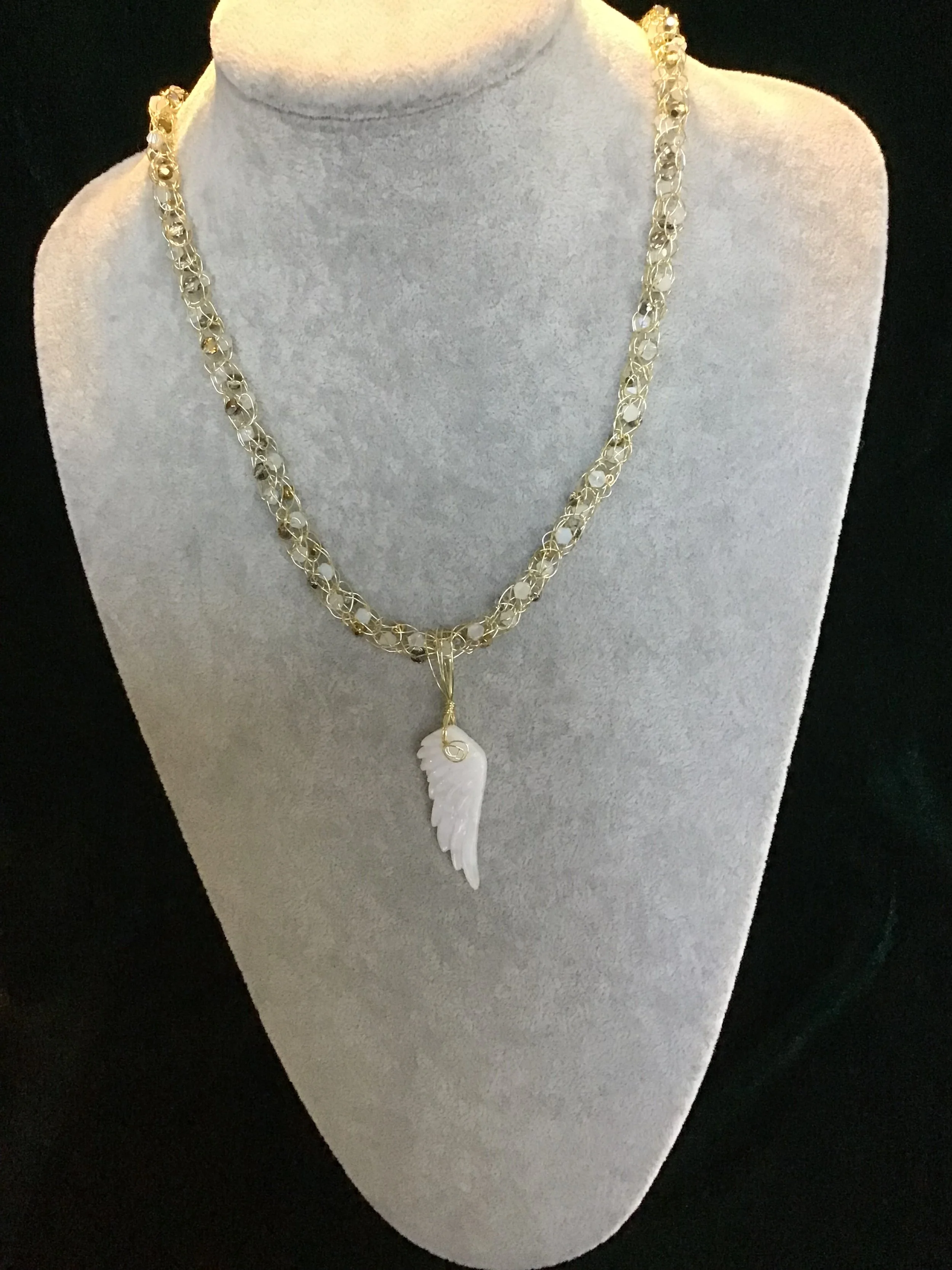 handmade necklace chain with gemstone pendant