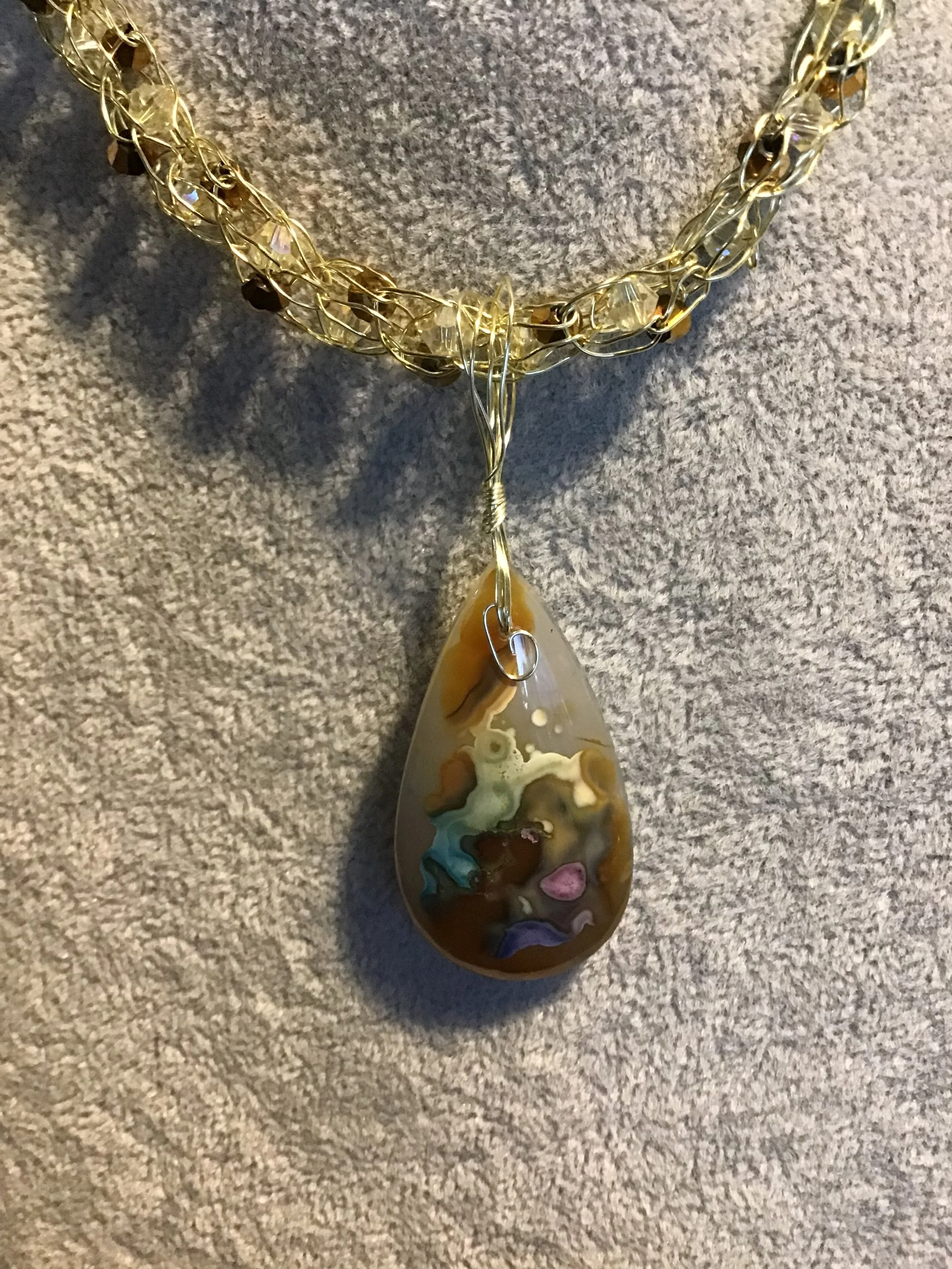 handmade necklace chain with gemstone pendant