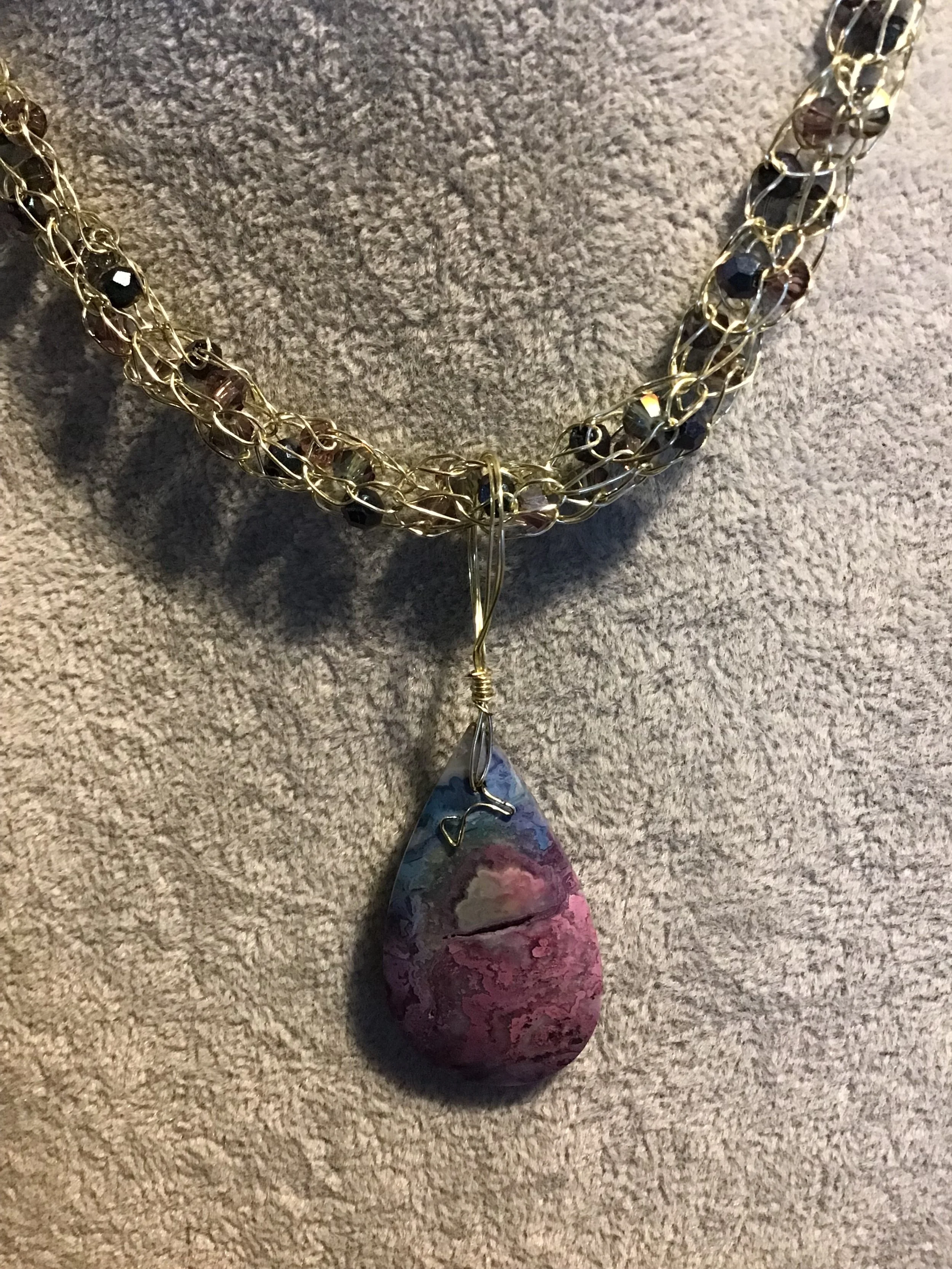 handmade necklace chain with gemstone pendant