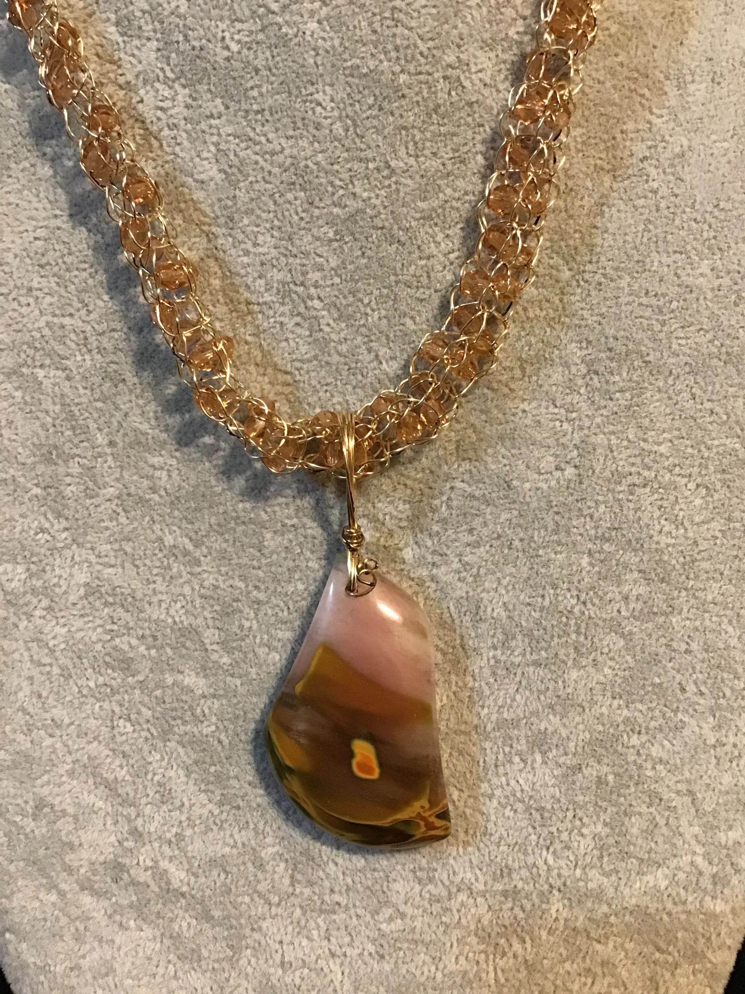 handmade necklace chain with gemstone pendant