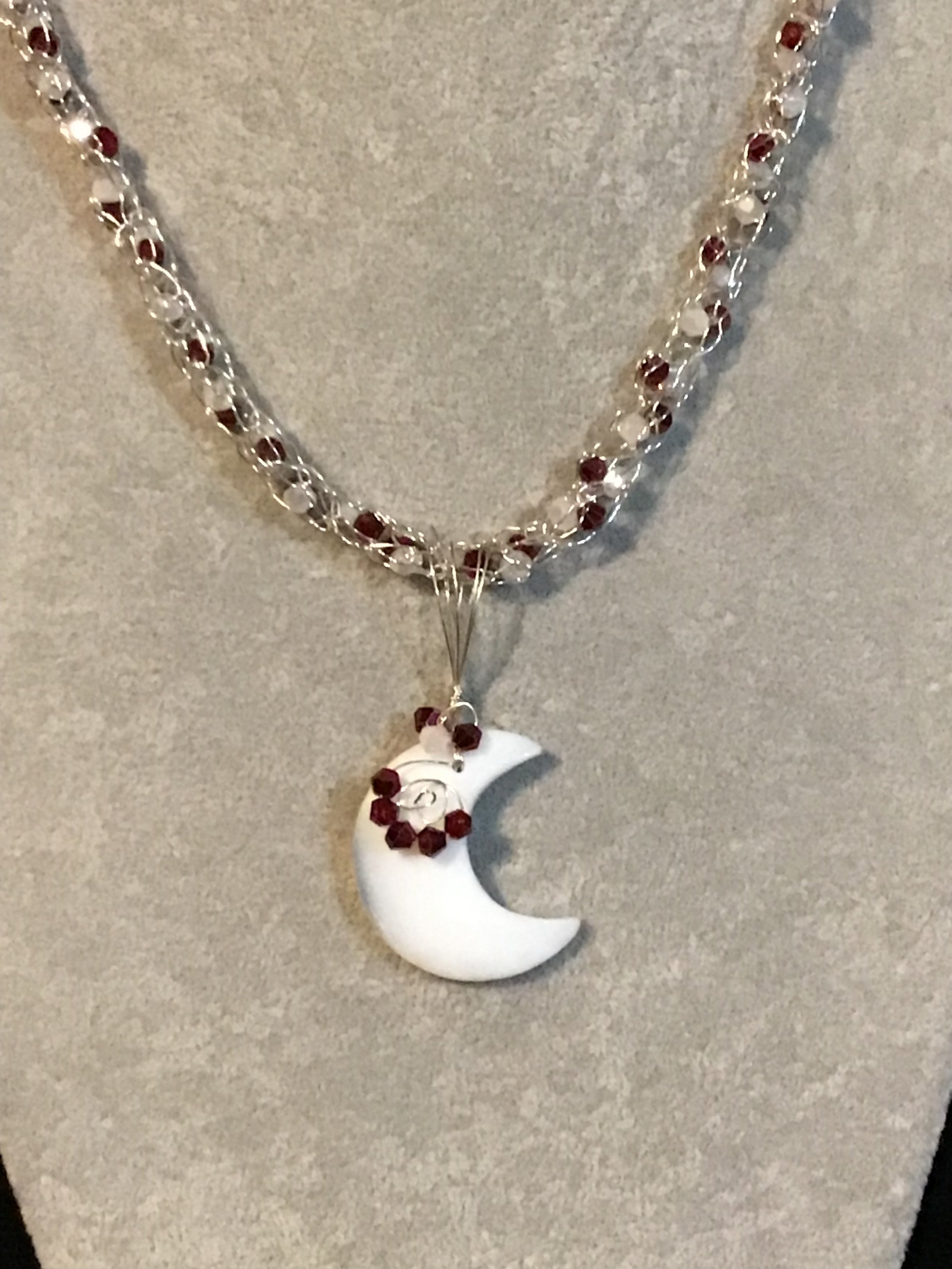 Handmade necklace chain with Opalite gemstone pendant