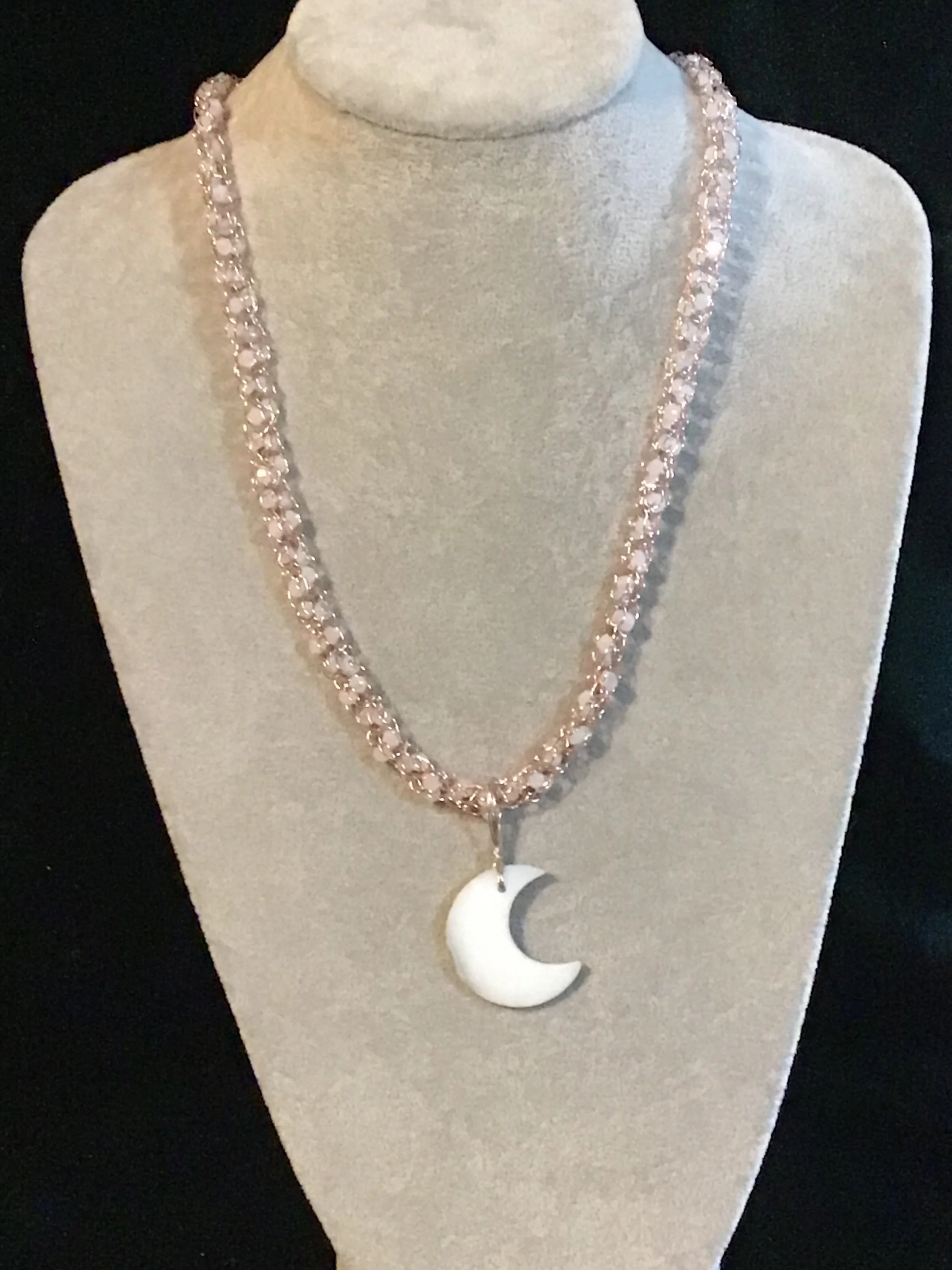 Handmade necklace chain with Opalite gemstone pendant